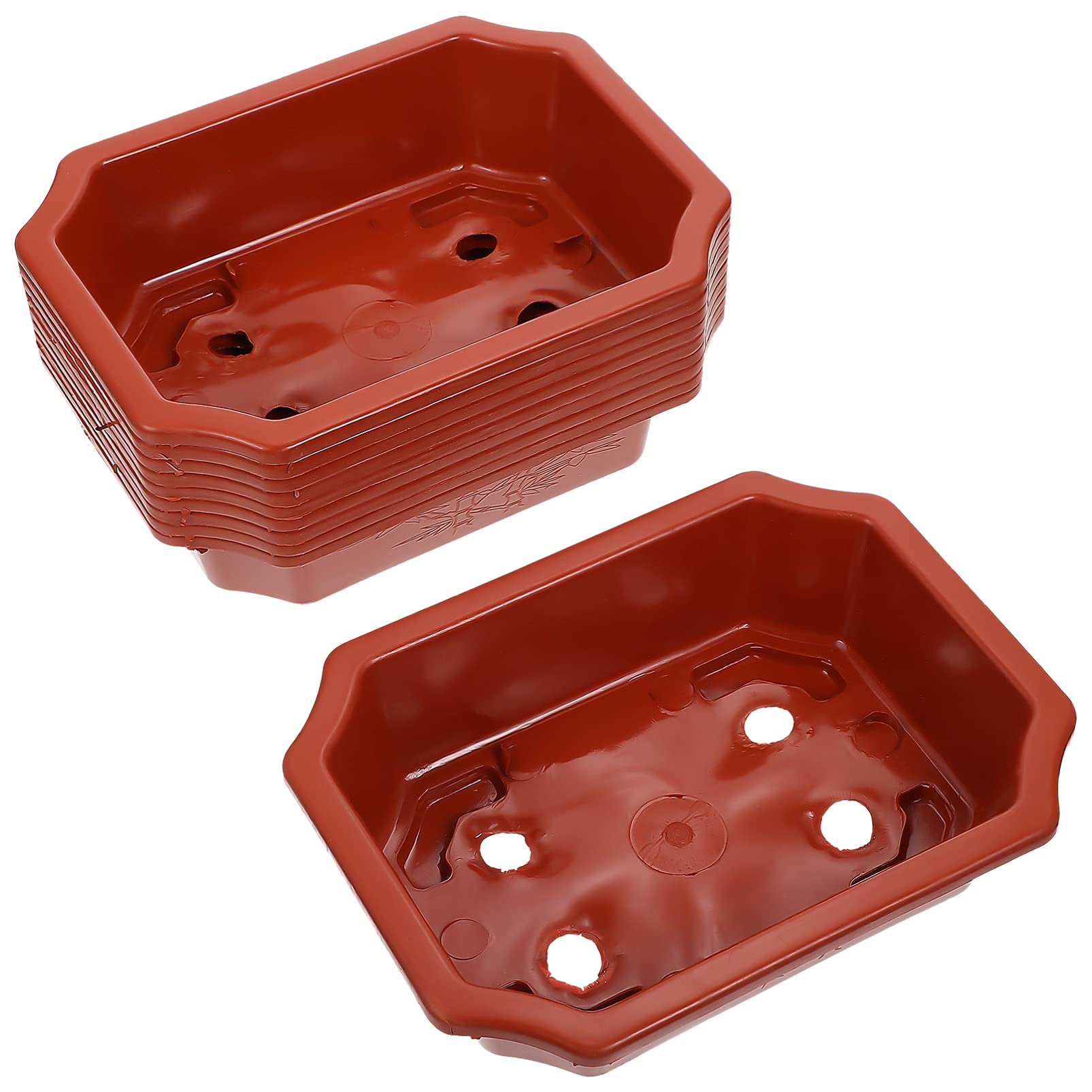 YARNOW 10 Pack Biodegradable Nursery Pots - 5 Inch Brown Starter Planters for Bonsai, Succulents, Seedlings & Flowers | Greenhouse Training Pots with Humidity Trays | Perfect for Indoor Gardening, Home Decor & Plant Propagation