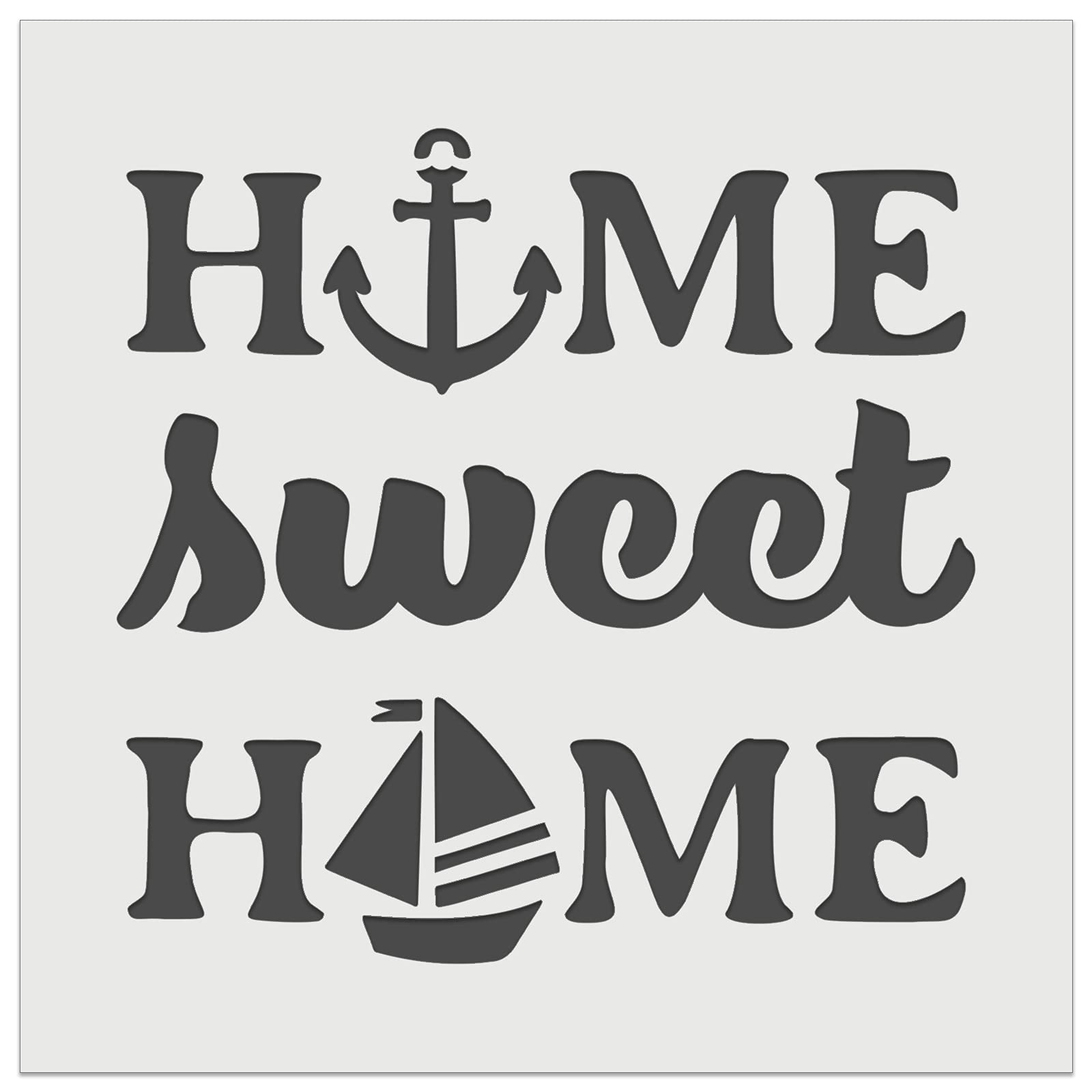 Nautical Beach Home Sweet Home Wall Cookie DIY Craft Reusable Stencil - 3.5 Inch | Perfect for Beach House Decor, Baking Cookies & DIY Projects
