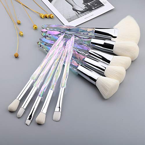 Kingtree 10PCS Crystal Makeup Brush Set - Premium Synthetic Bristles for Foundation, Blush, Concealer, Eyeshadow & Eyeliner | Professional Cosmetic Brushes for Women & Girls | Perfect for Daily Makeup, Travel & Gift Giving