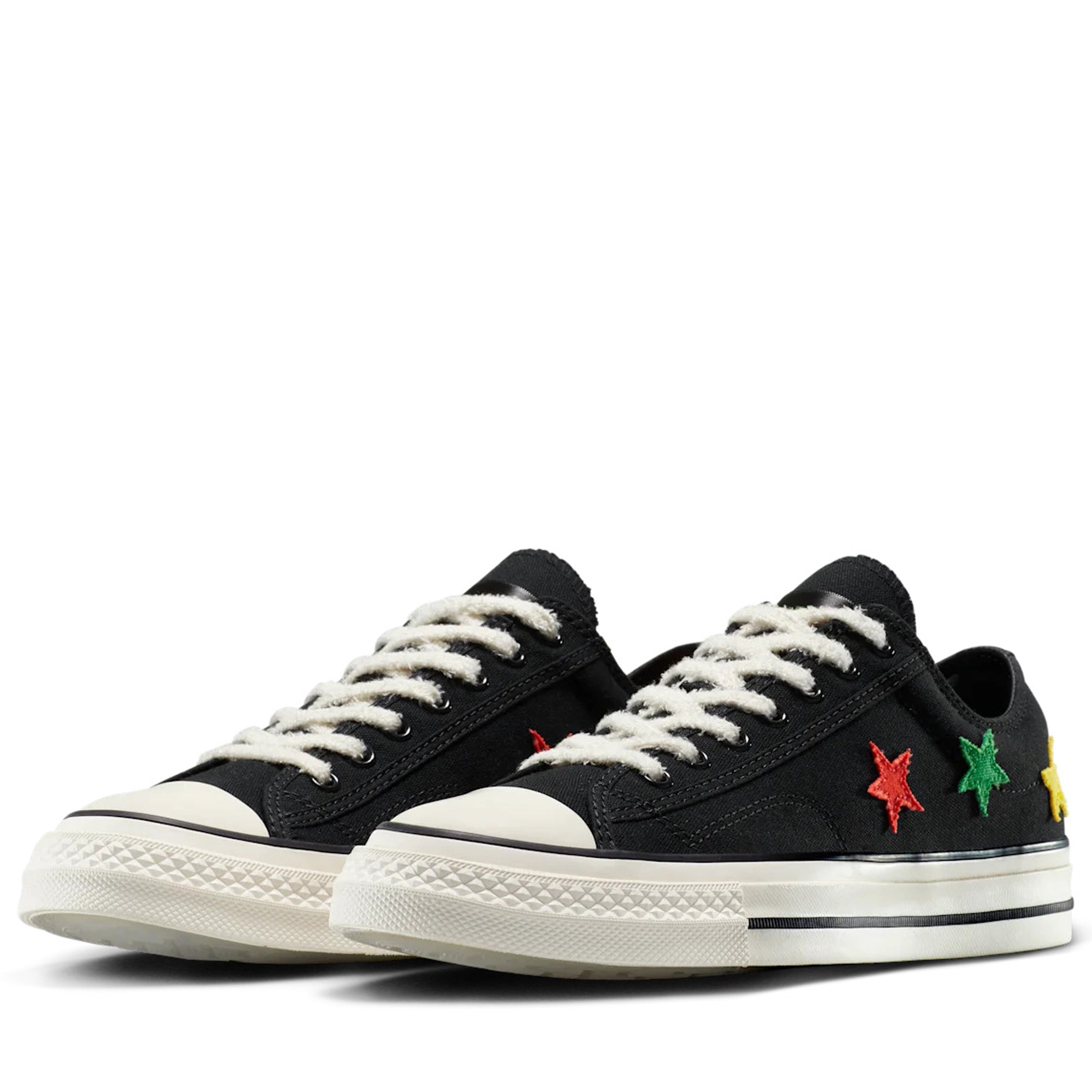 Daily Paper x Converse Star Player 76 Ox Sneakers - Black/Fern Green - Unisex Retro Basketball Shoes for Streetwear & Casual Outfits