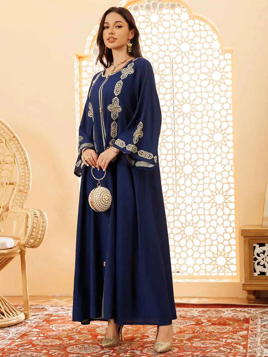 Elegant Eid Caftan Dress for Women - Traditional Middle Eastern Kaftan with Embroidery - Perfect for Eid Celebrations, Weddings & Special Occasions