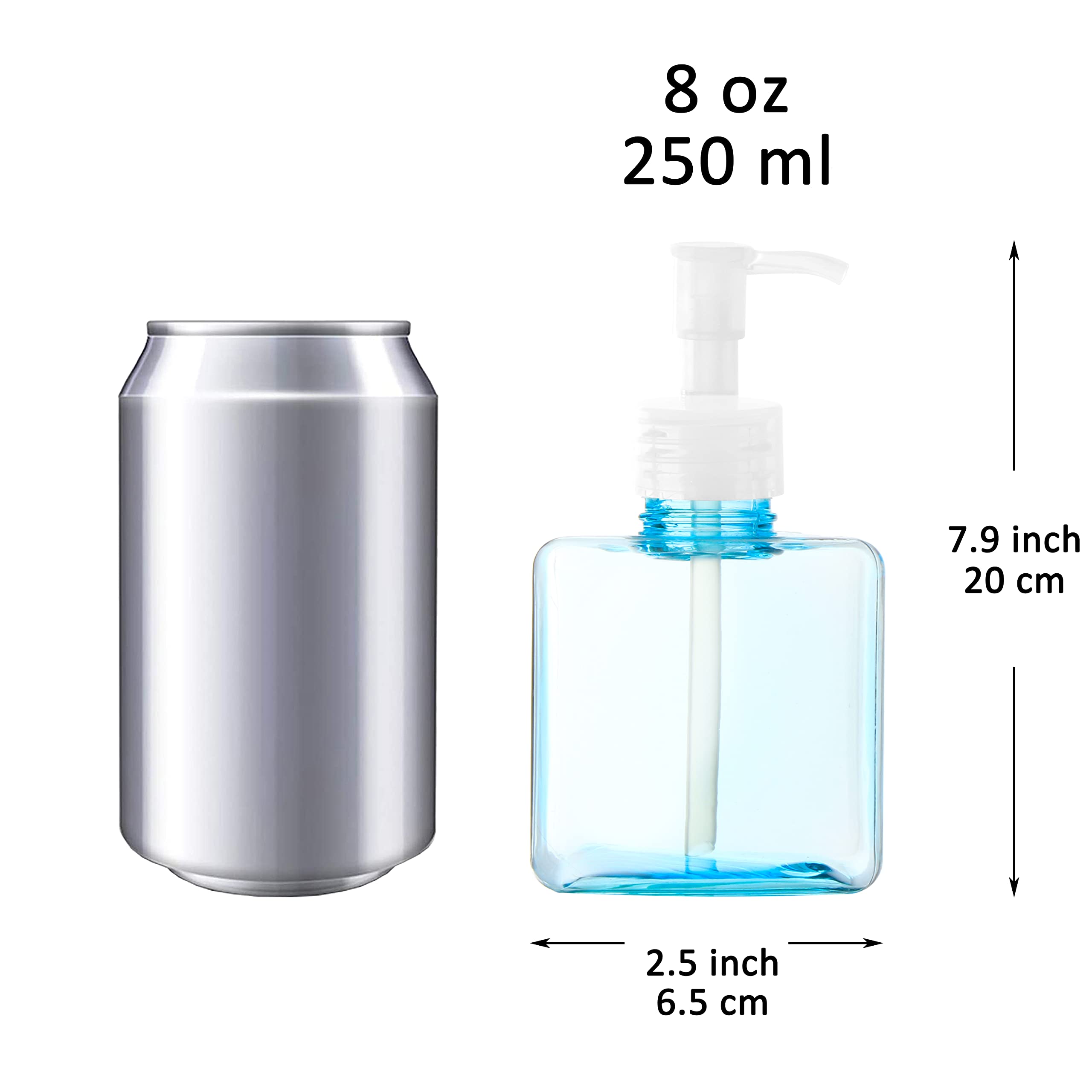 Youngever 5-Pack Colorful Square Plastic Pump Bottles - 8oz Refillable Dispenser Bottles for Lotions, Shampoos & Liquid Soaps | Perfect for Bathroom, Salon & Travel Organization
