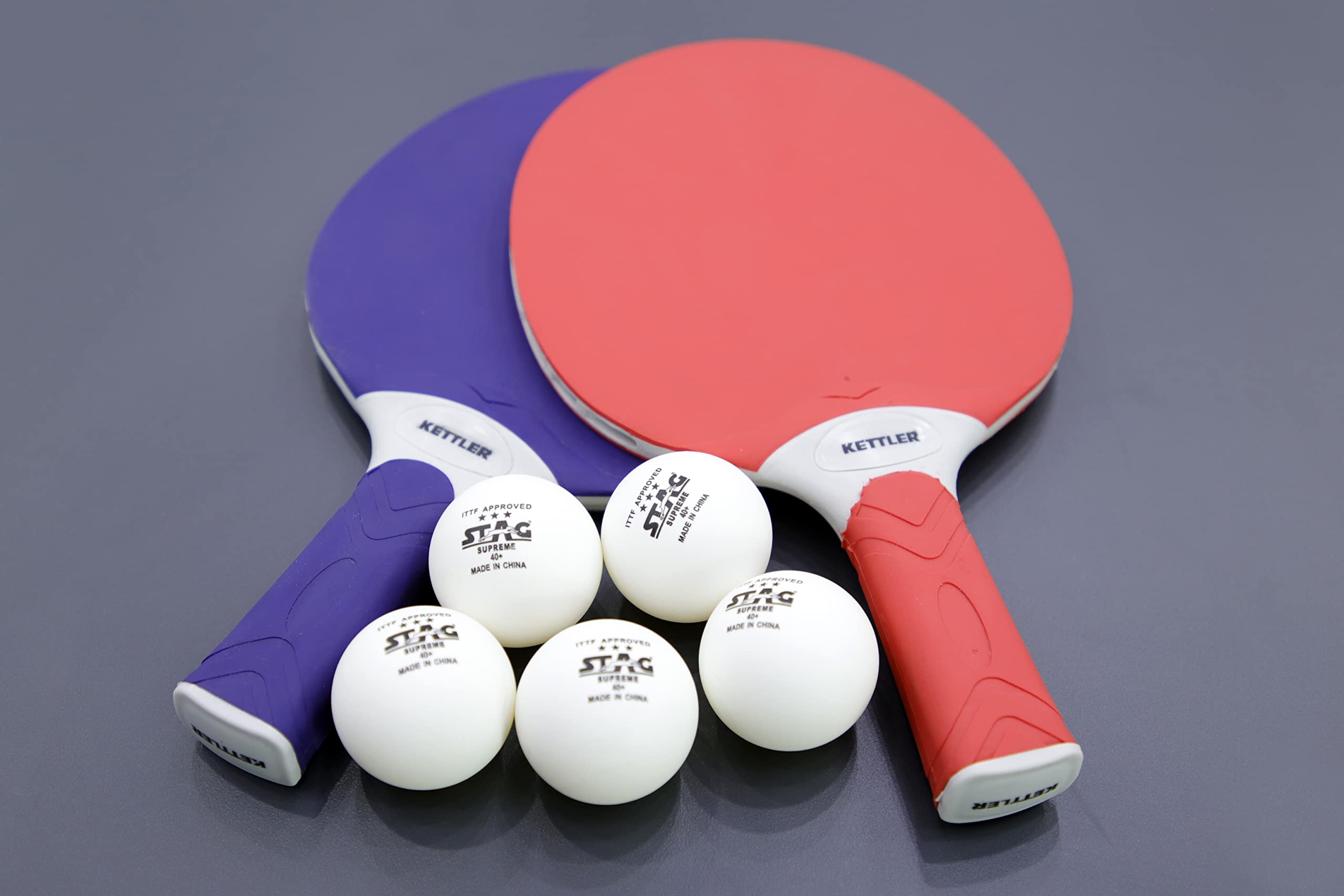 KETTLER Outdoor 4-Player Table Tennis Table with 2 Paddles & Balls - Perfect for Backyard, Patio & Family Game Nights
