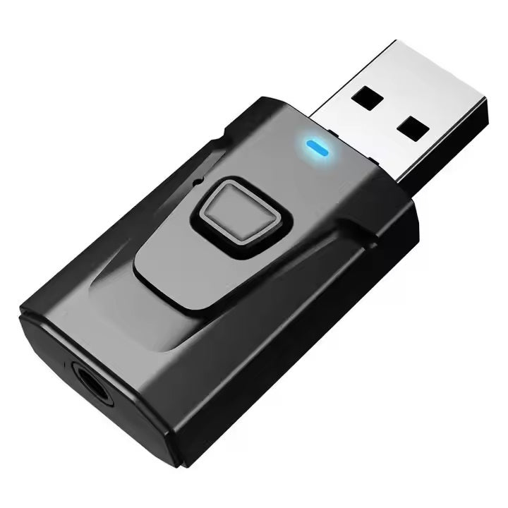5.0 Bluetooth Car Adapter with USB & 3.5mm Jack – Wireless Audio Transmitter & Receiver – Universal Hands-Free Kit for Music, Calls & Navigation in Your Vehicle