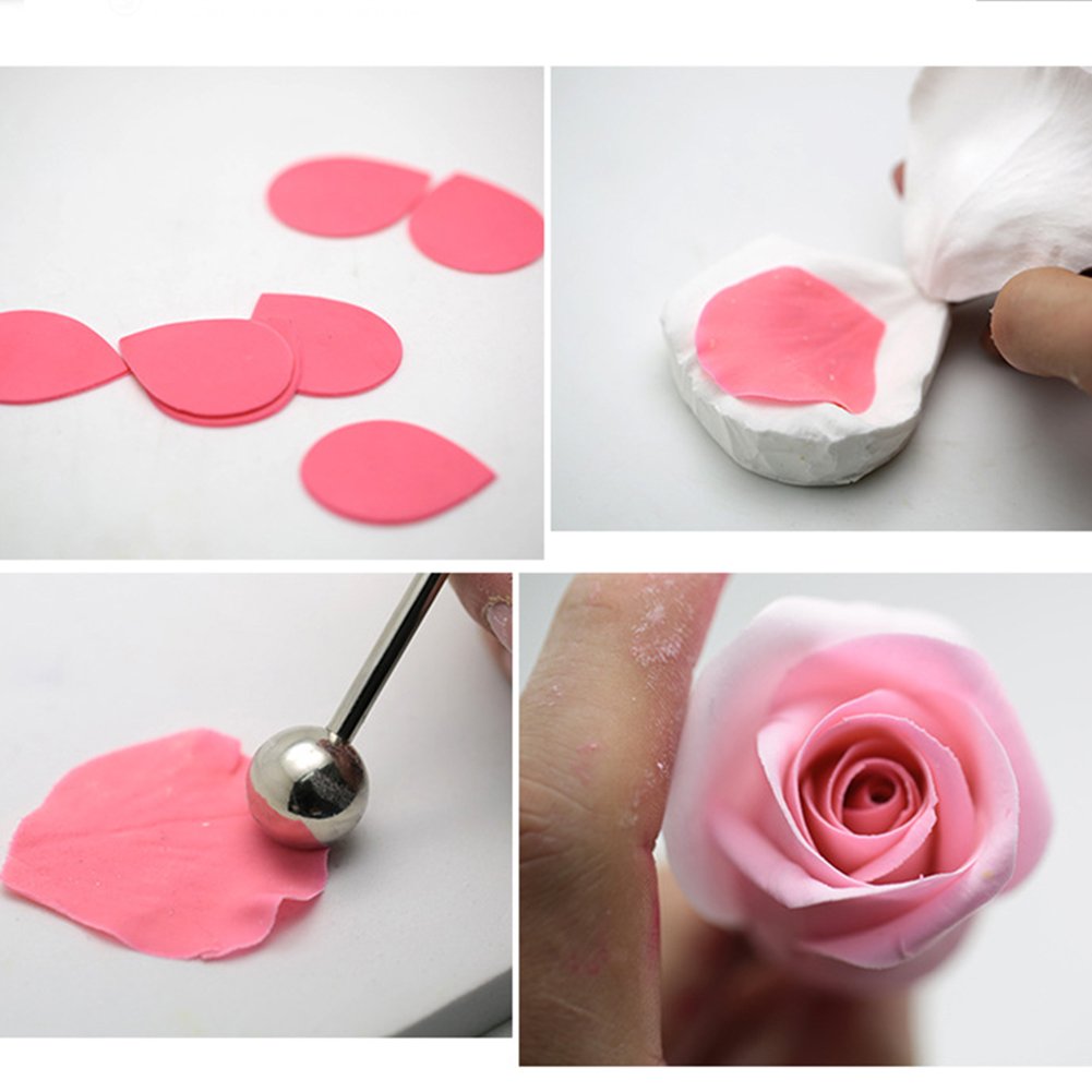 3D Rose Petals Silicone Mold for Fondant, Chocolate, Baking, Cookies & Soap Decorating - Perfect for Cake Decor, DIY Crafts & Wedding Desserts