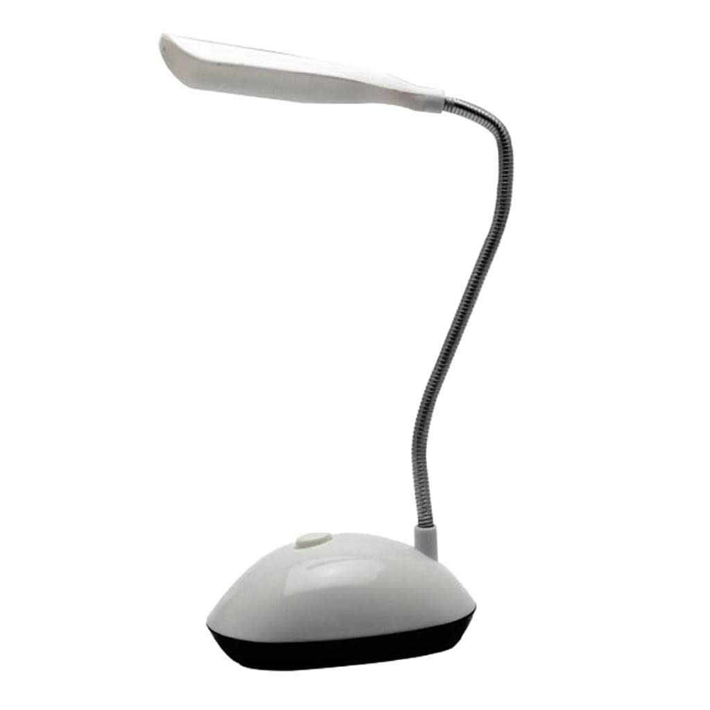 Baoblaze Adjustable Gooseneck Desk Lamp with Eye-Caring LED Light - 3 Color Modes, Dimmable Study Lamp for Office, Bedroom & Dorm Room (White, 9.6x6.5x30cm) - Perfect for Reading, Working & Nightstand Lighting