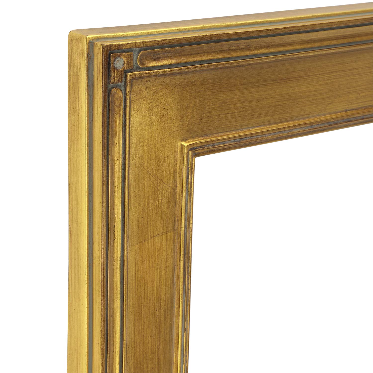 Creative Mark Plein Air Museum Collection De Stijl Open Back Art Frame - 18x24 Inch (6 Pack Gold) - Art Deco Wood Composition Hand-Leafed Museum Quality Closed Corner Frame for Paintings & Photos | Perfect for Home Decor, Gallery Displays & Art Exhibitions