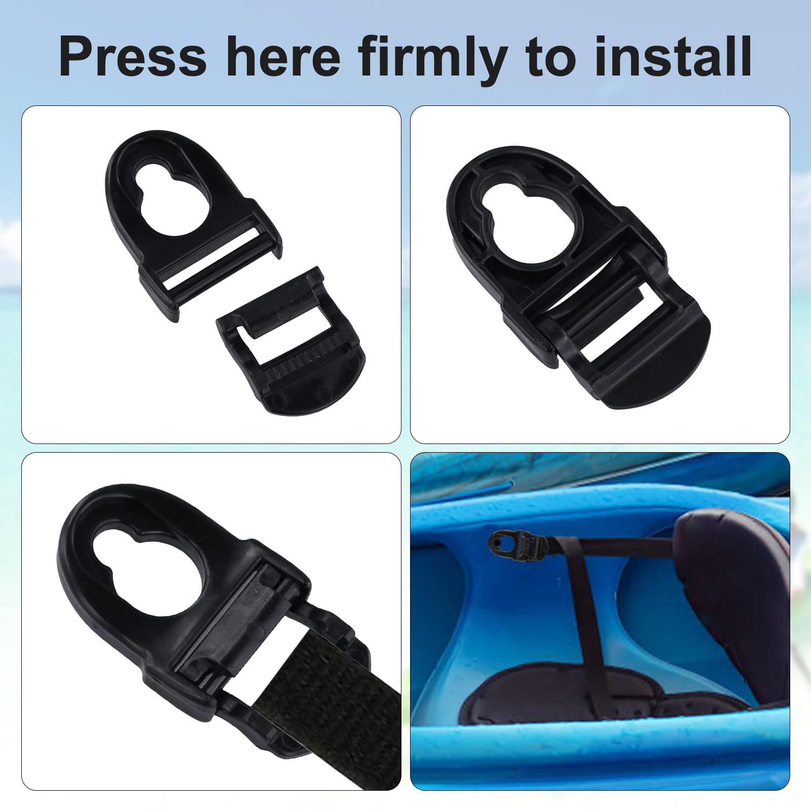 Kayak Seat Repair Clips & Hooks Replacement Kit - Durable Kayak Accessories Compatible with Lifetime Emotion Kayaks | Perfect for Kayak Seat Fixes & DIY Kayak Maintenance
