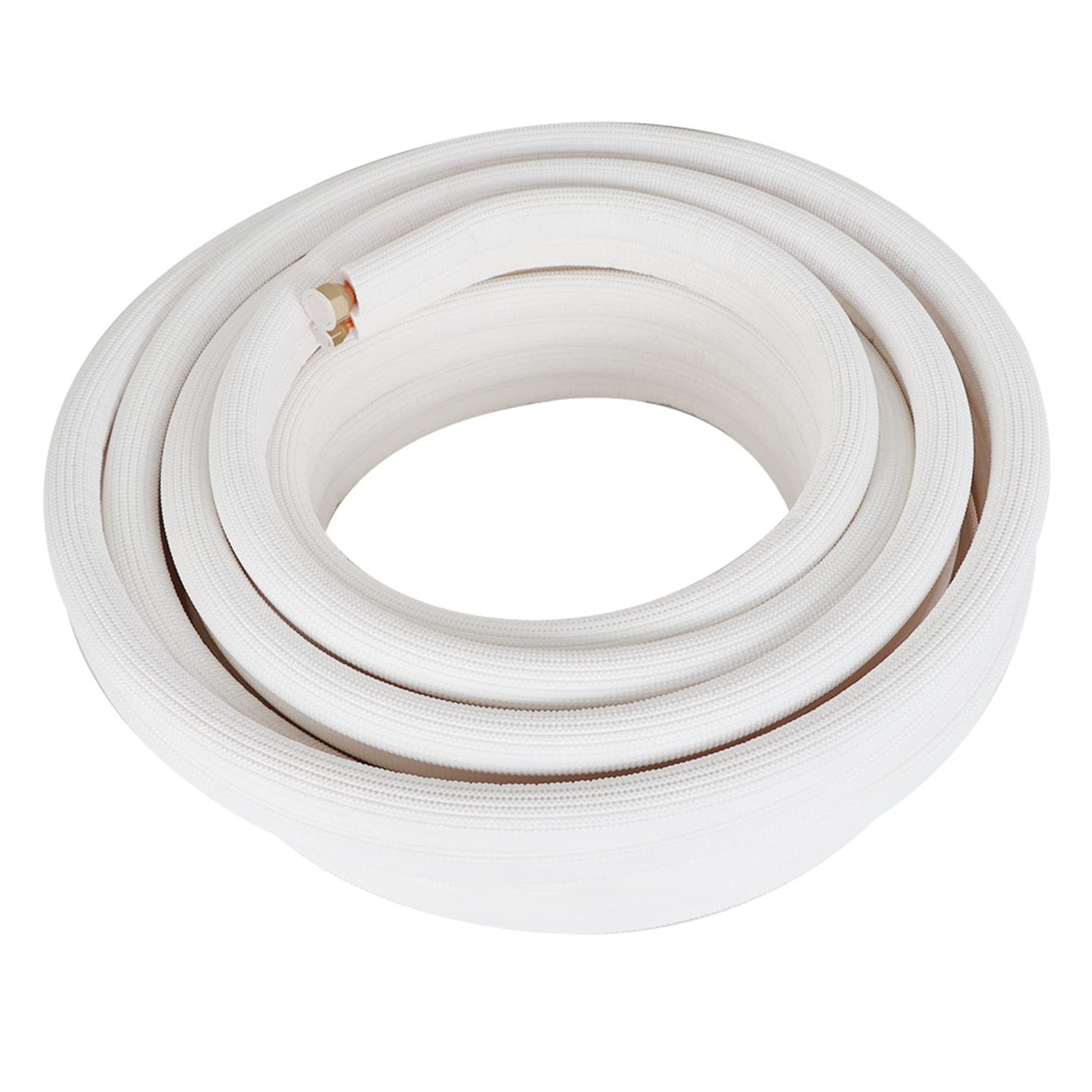 50FT 1/4 Inch & 1/2 Inch Insulated AC Copper Tubing Hose Extension - Flexible Refrigerant Line for Mini Split Air Conditioner - Perfect for HVAC Installation, Repair, and DIY Projects