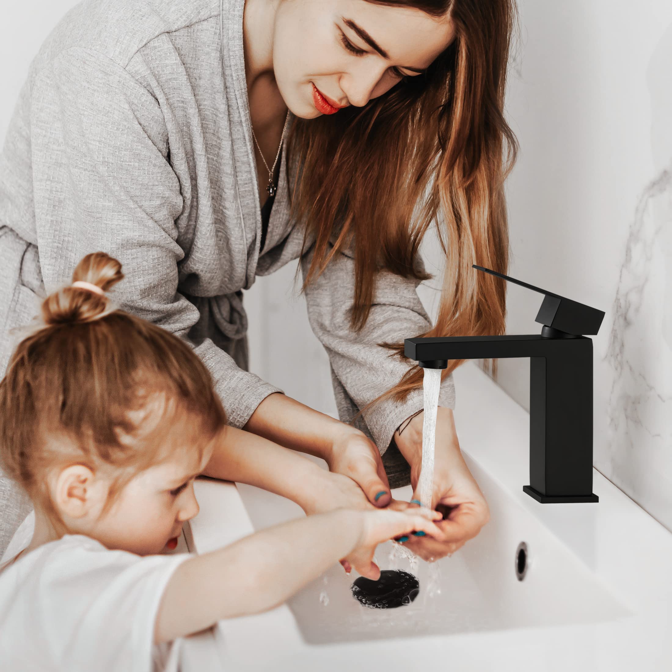 KES Black Single Hole Bathroom Faucet - Stainless Steel cUPC Certified for Vanity Sinks & Vessel Basins