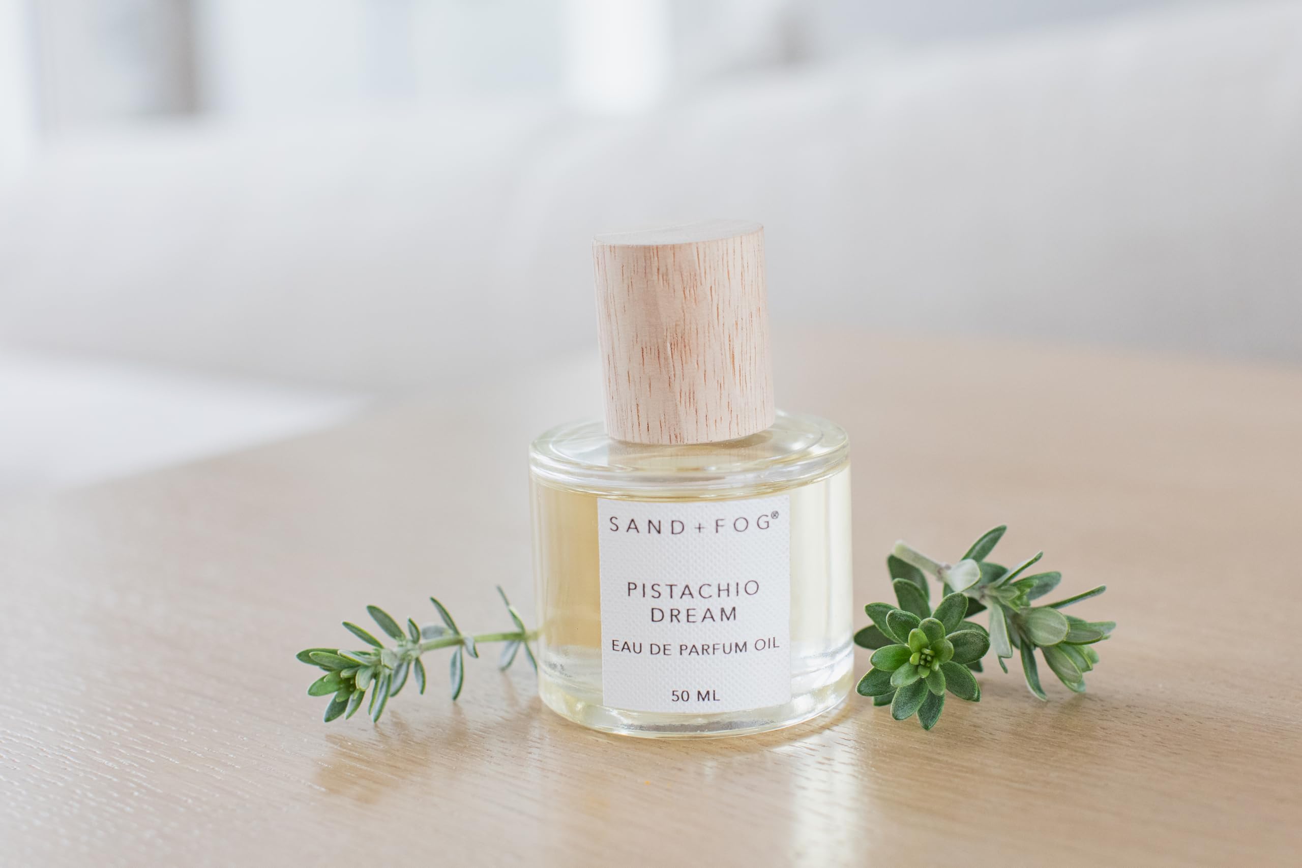 Sand & Fog Luxury Perfume Oil - Pistachio Dream Fragrance - 50ml Rollerball | Alcohol-Free, Cruelty-Free, Vegan, Sulfate & Paraben Free | Long-Lasting Scent for Women, Perfect for Daily Wear, Date Nights & Special Occasions