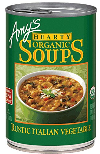 Amy's Kitchen Hearty Rustic Italian Vegetable Soup 397g (Pack of 4) | Organic Vegan Canned Soup | Quick Healthy Meal for Lunch, Dinner & Camping