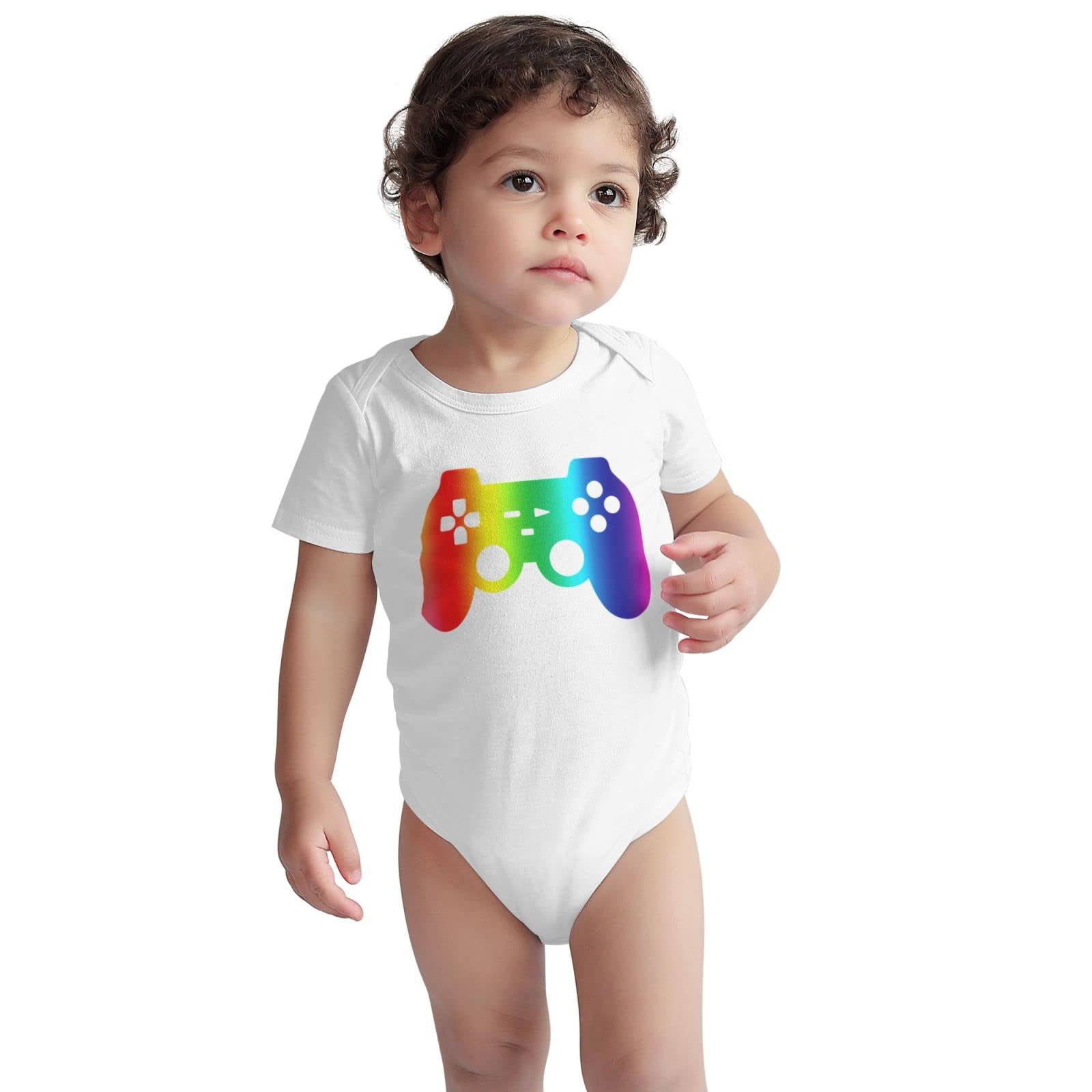 **Baby Gamer Romper Jumpsuit - Short Sleeve Bodysuit for Newborn Boys & Girls - Perfect for Gaming Parties & Playtime**