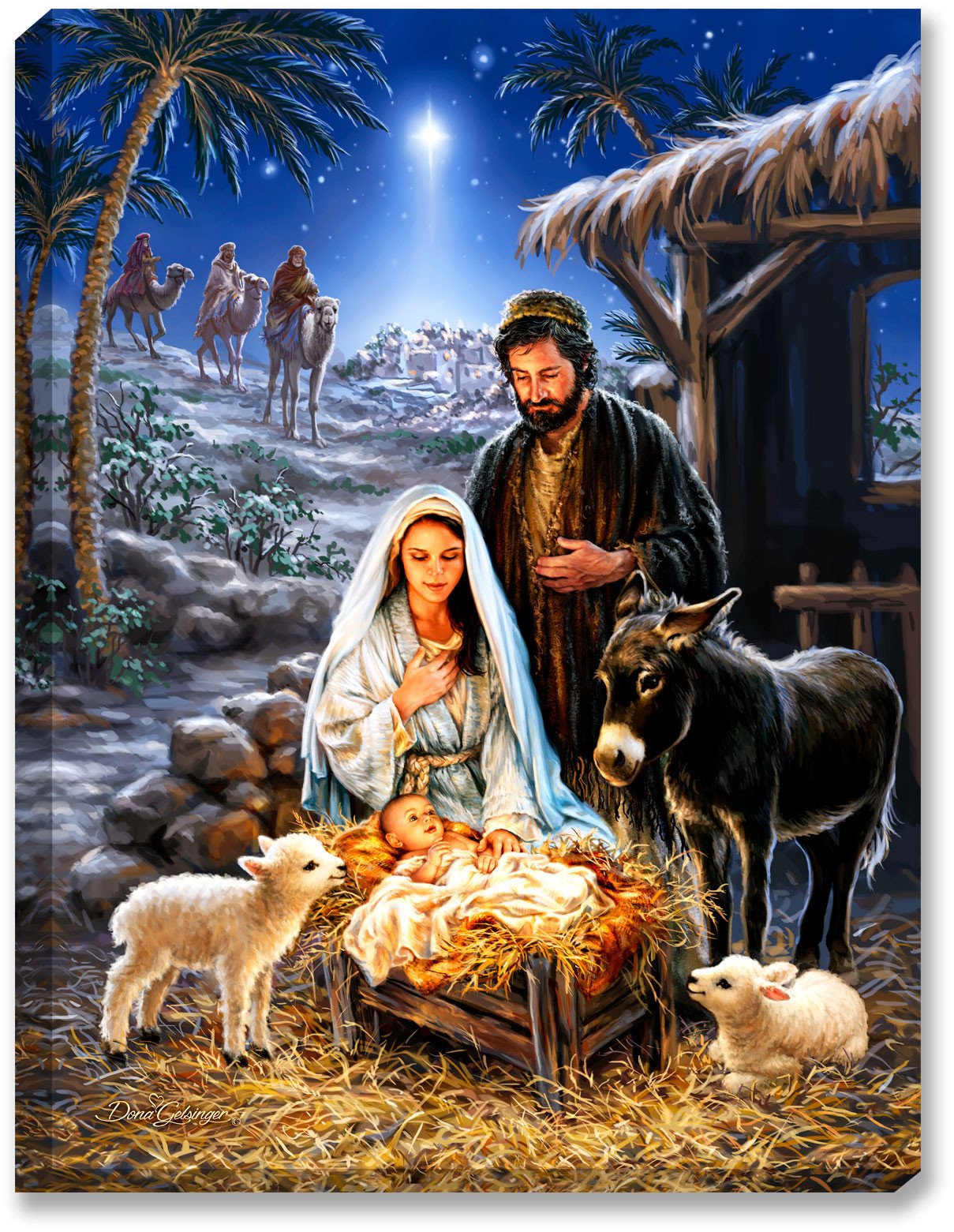Glow Decor – 18” x 24” LED Backlit Christmas Wall Art with Remote – 'A Savior is Born' Religious Holiday Decor – Battery Included – Perfect for Living Room, Bedroom & Holiday Home Decor