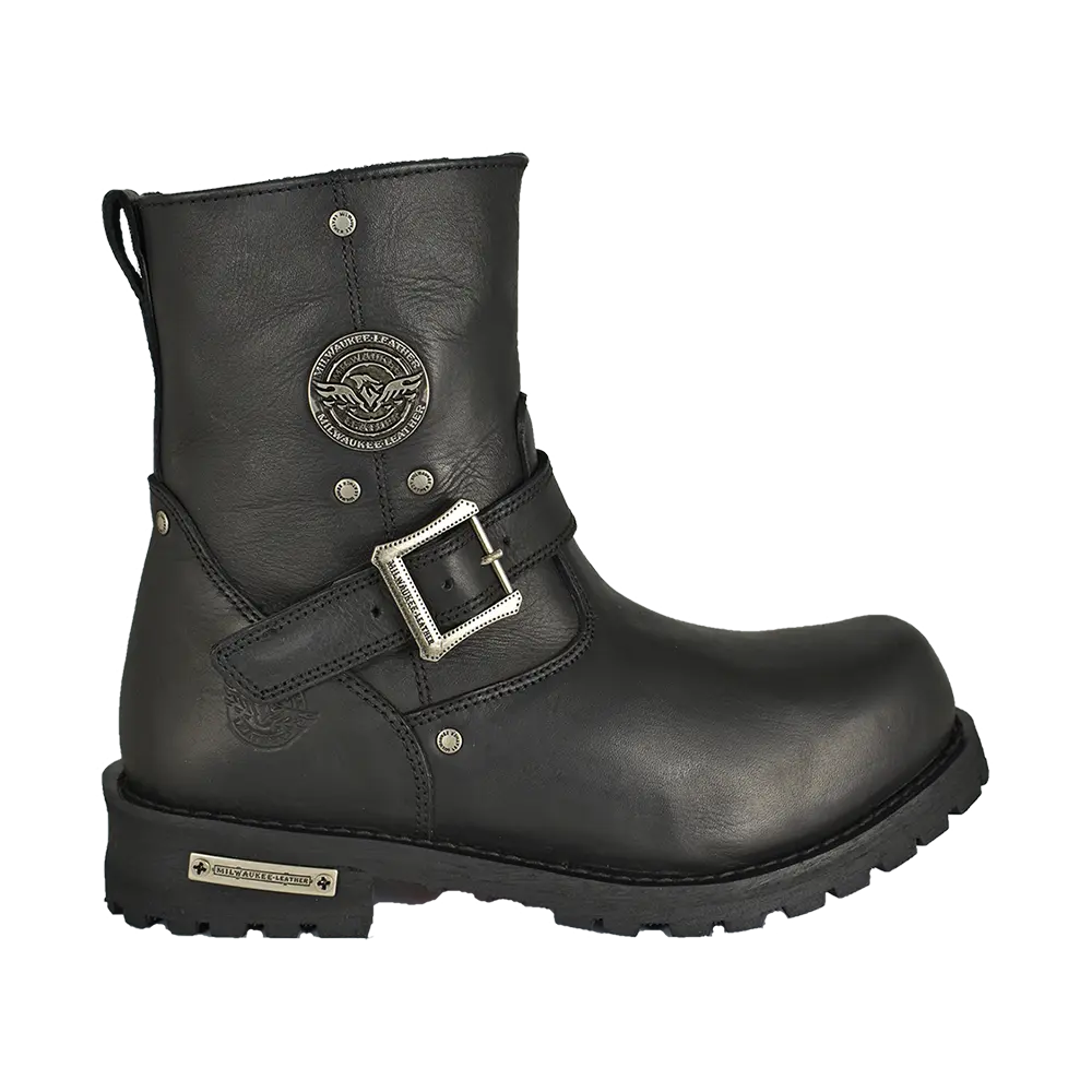 Milwaukee Leather Men's 6 Side Zip Motorcycle Boots - Durable Biker Boots for Riding & Protection - Perfect for Harley, Cruiser & Touring Motorcycles