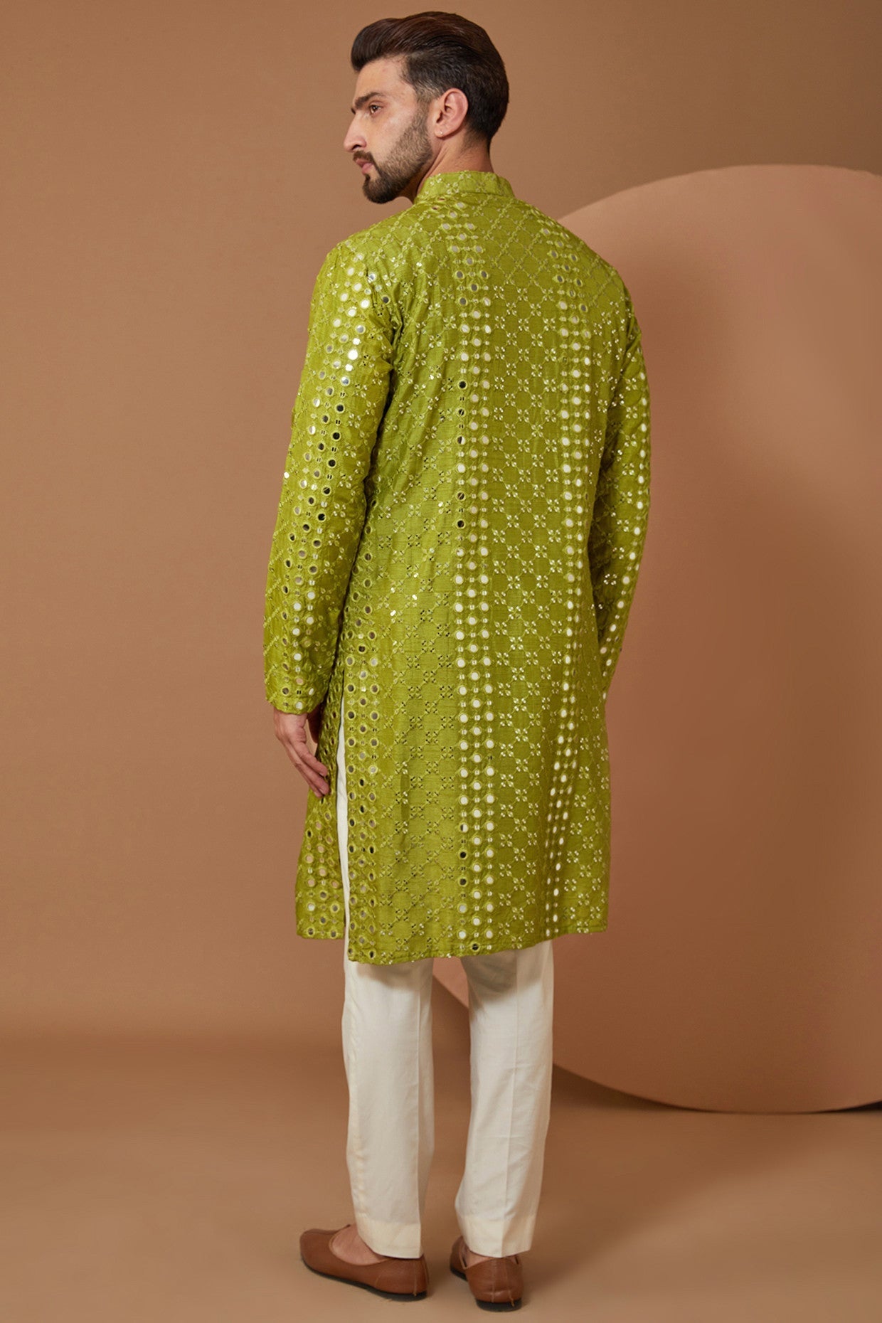 Stylish Mehndi Green Kurta for Women - Traditional Indian Embroidered Tunic Top - Perfect for Festivals, Weddings & Casual Wear