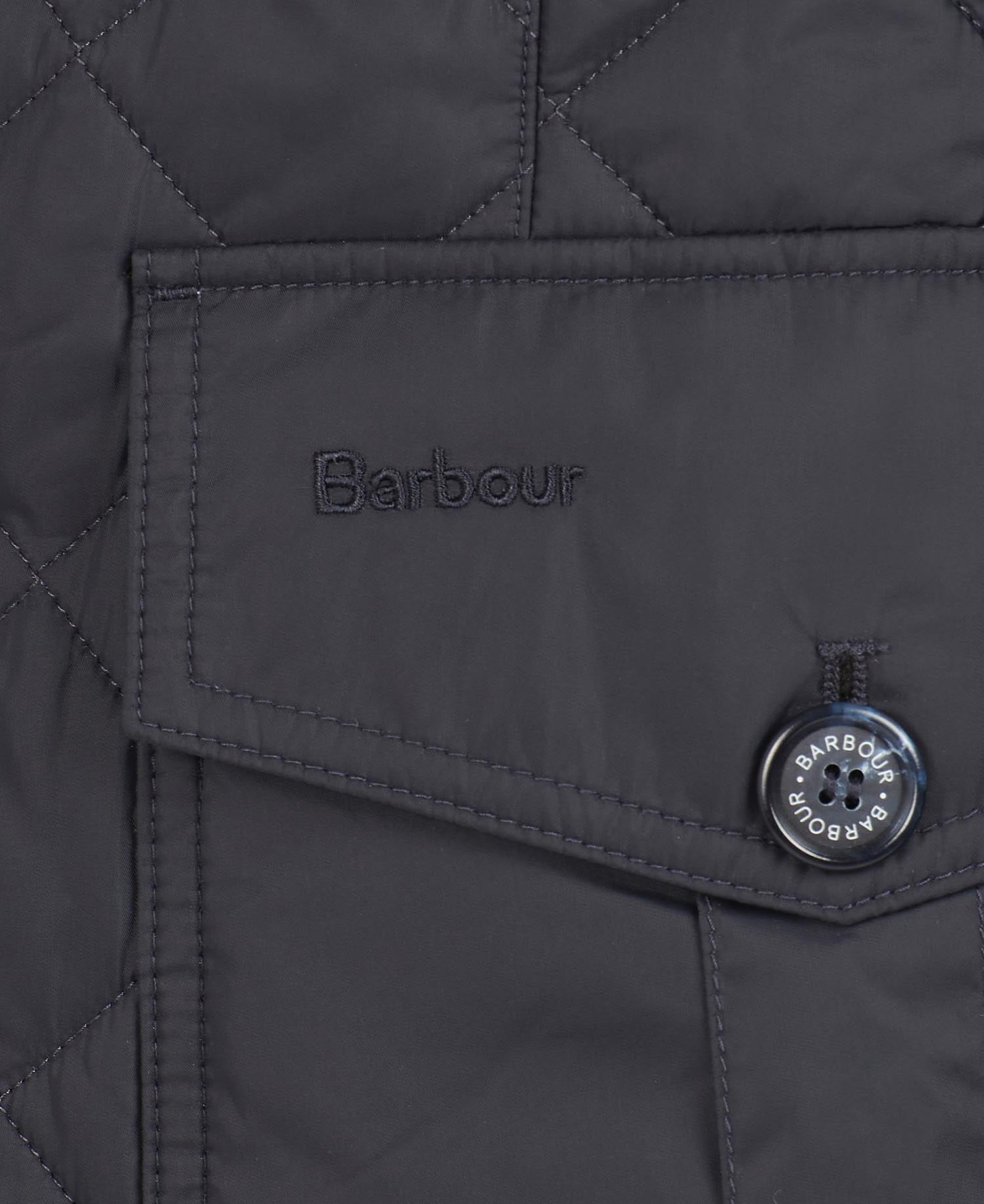 BARBOUR Sander Quilted Jacket for Men - Navy Blue Lightweight Water-Resistant Outdoor Coat for Hiking, Travel & Casual Wear