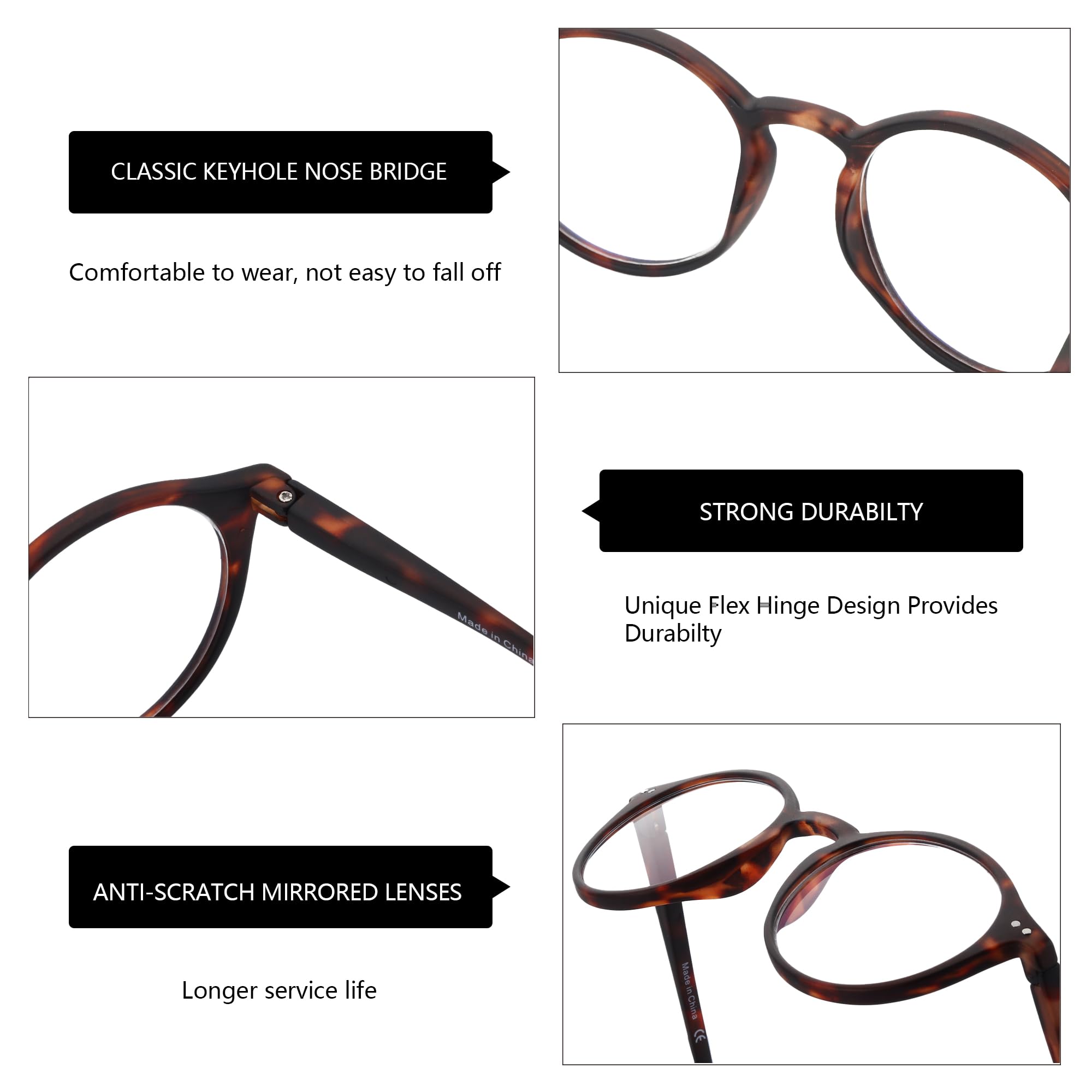 BLUEMOKY Blue Light Blocking Glasses 2 Pack - Reading Glasses for Women & Men, Computer Readers with Spring Hinge - Reduce Eye Strain for Office Work, Gaming & Screen Time