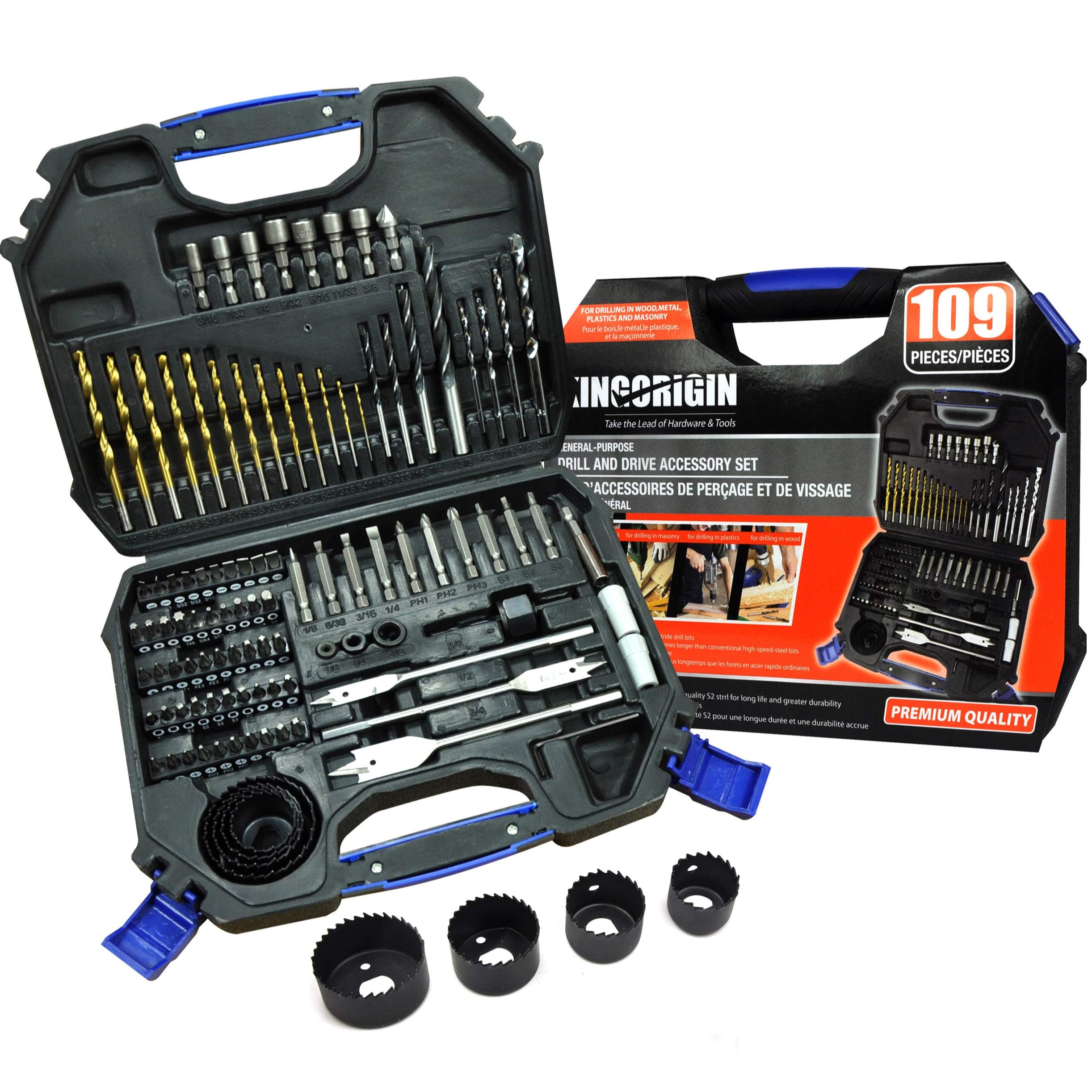 109-Piece Drill and Drive Accessory Set - Premium Drill Bits & Complete Drilling Kit for Wood, Metal & DIY Projects | Perfect for Home Improvement, Construction & Professional Use