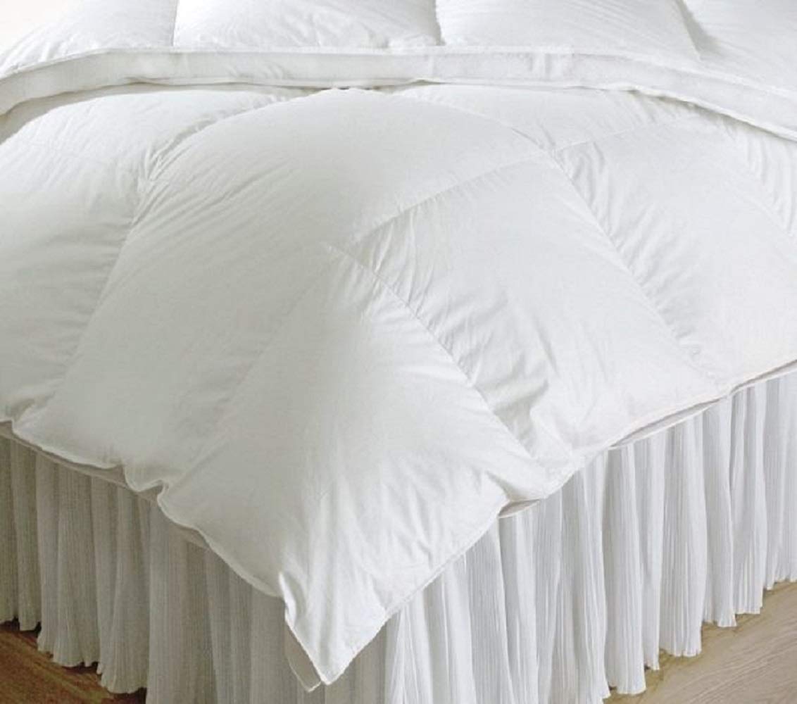 Luxury Premium European White Down Comforter - All Season Hypoallergenic Queen Size Duvet Insert with 100% Egyptian Cotton Cover (90