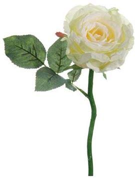 12.5 Inch Open Rose Cream/Light Yellow Artificial Silk Flower - Perfect for Wedding Bouquets, Home Decor, and DIY Crafts