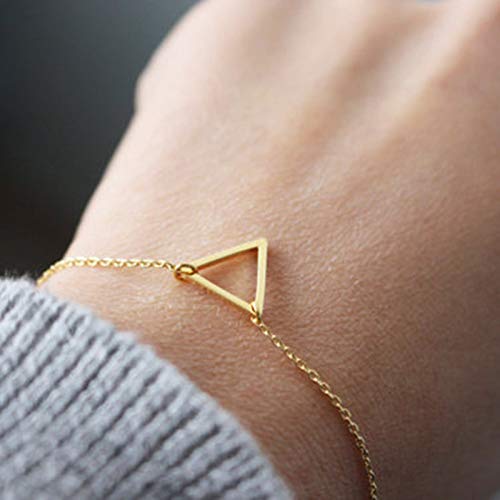 Women's Dainty Gold Chain Bracelet - Simple Layered Beaded Turquoise Bracelet with Charm Crystal Bar, Heart, Karma & Triangle Pearl Bracelets | Elegant Everyday Jewelry for Work, Date Night & Special Occasions