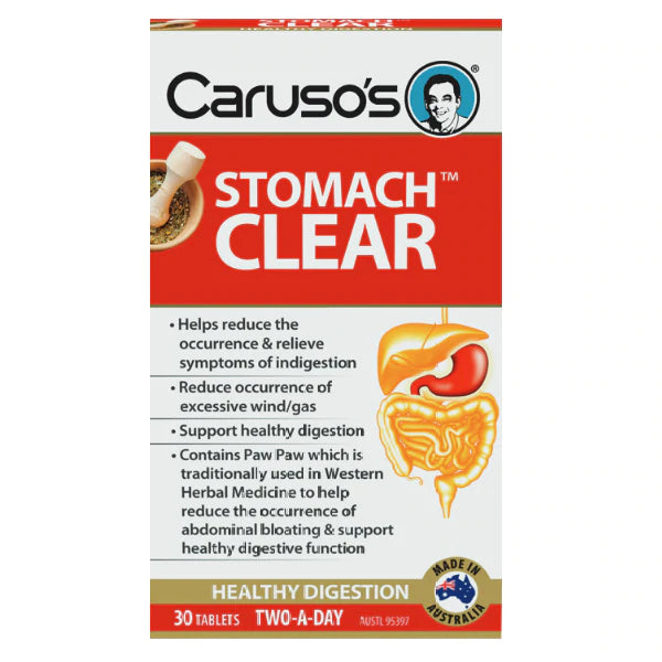 Caruso's Stomach Clear - Natural Digestive Relief Supplement for Upset Stomach & Bloating | Supports Gut Health & Digestion | Perfect for Travel, After Meals & Occasional Indigestion