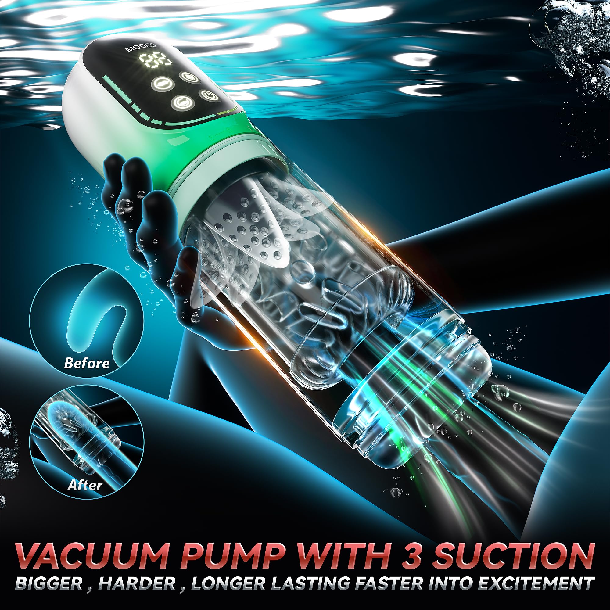Premium Automatic Male Masturbator - 3 Pump & 7 Vibration Modes with Suction & Thrusting | Discreet Adult Sex Toy for Men | Perfect for Solo Play, Stress Relief & Enhanced Pleasure