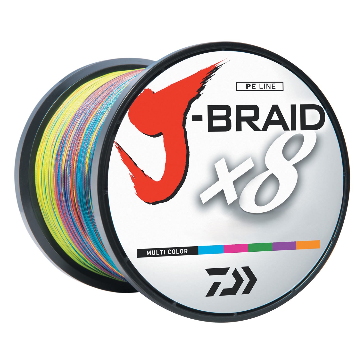 Daiwa J Braid X8 330 Yards Multi-Color Braided Fishing Line - High Performance for Saltwater & Freshwater Fishing