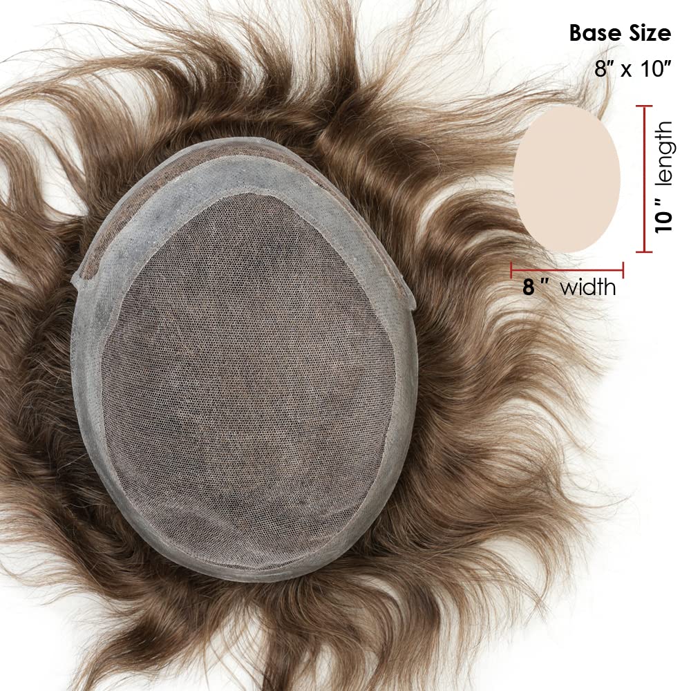 Lordhair Men's Human Hair Toupee | Natural Lace Front Hair System with Skin Perimeter Base | Multiple Sizes Available | Perfect for Daily Wear, Special Occasions & Hair Loss Solutions