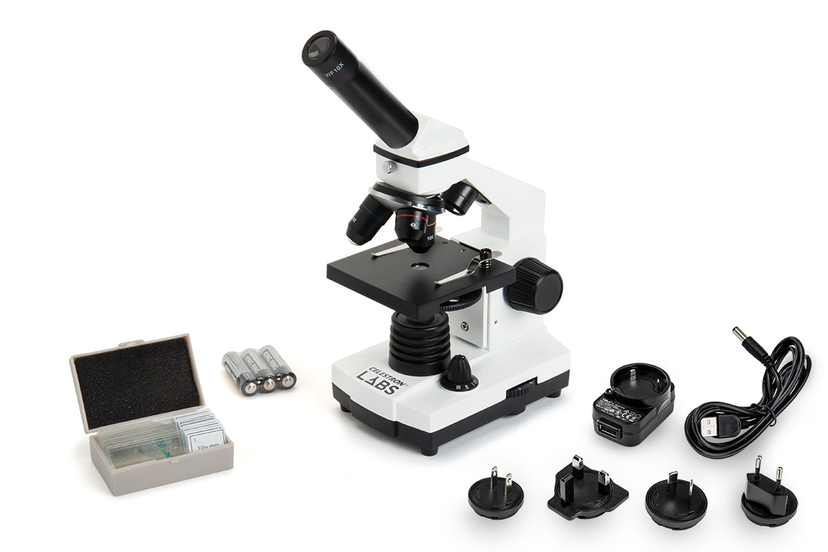 Celestron Labs CM400 Compound Microscope 40X-1000X Magnification for Students & Professionals | Ideal for Biology, Lab Research & Education