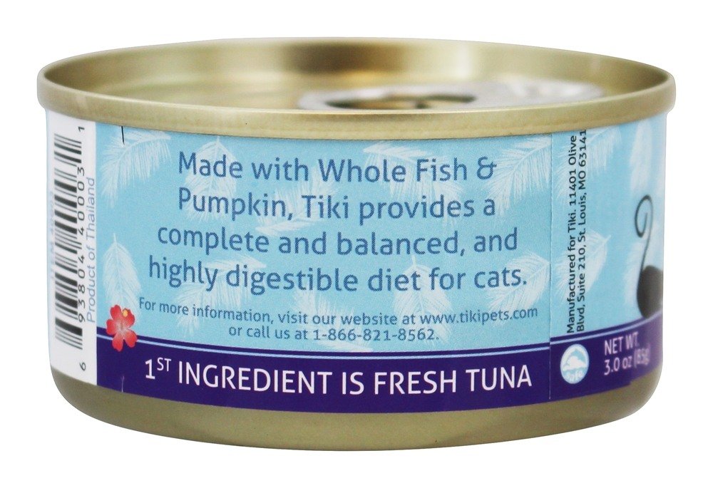 Premium Tiki Cat Aloha Tuna & Calamari Wet Cat Food - Grain-Free, High Protein (12 Pack, 3 Oz Cans) - Perfect for Adult Cats' Daily Meals & Special Treats