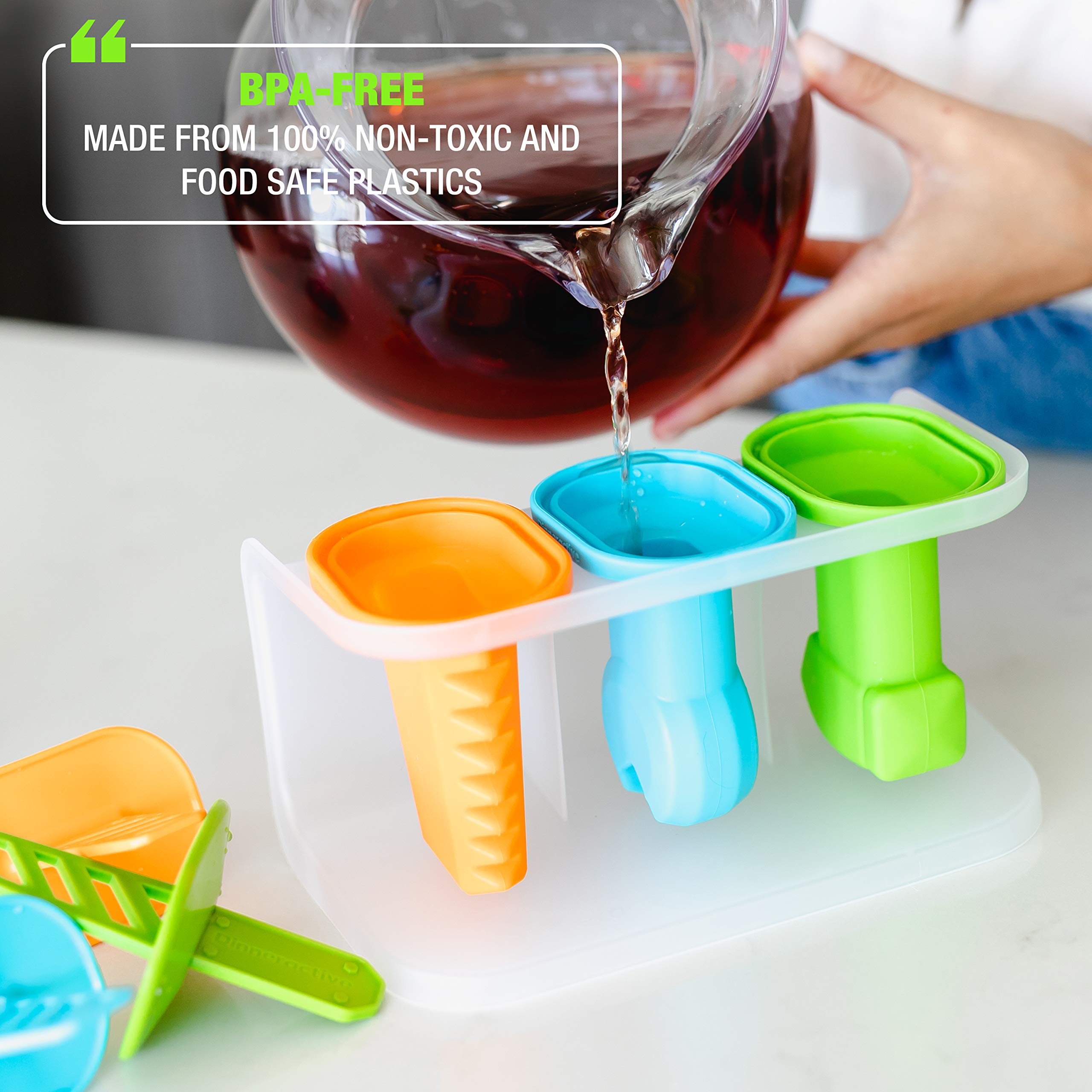 Dinneractive Play Pop Popsicle Molds - 3 Piece Tool Themed Set - Reusable Silicone Ice Pop Molds for Kids DIY Treats - Perfect for Birthday Parties, Summer Snacks & Family Fun Activities