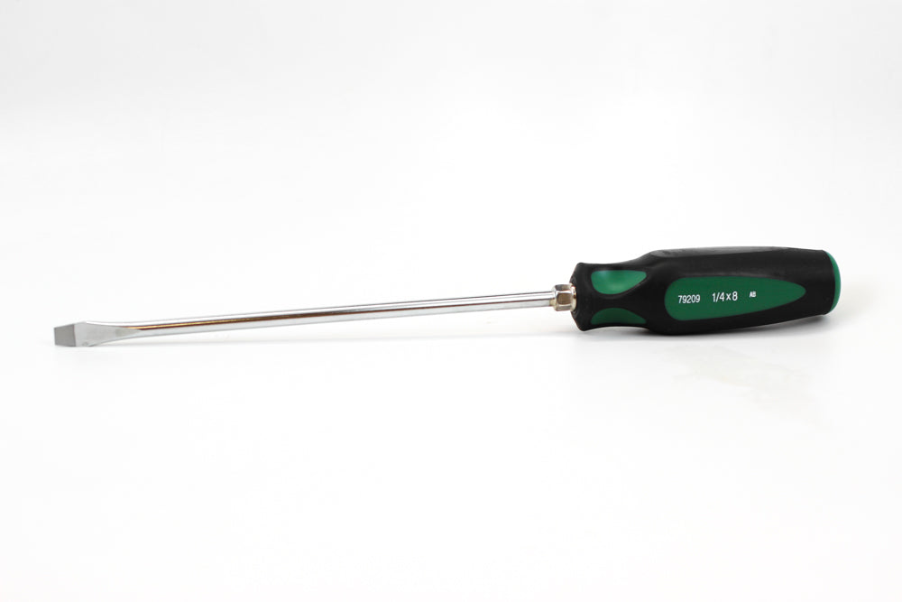 1/4 x 8 Inch CushionGrip Slotted Screwdriver - Ergonomic Handle for Comfortable Grip - Perfect for Home Repairs, DIY Projects, and Professional Use