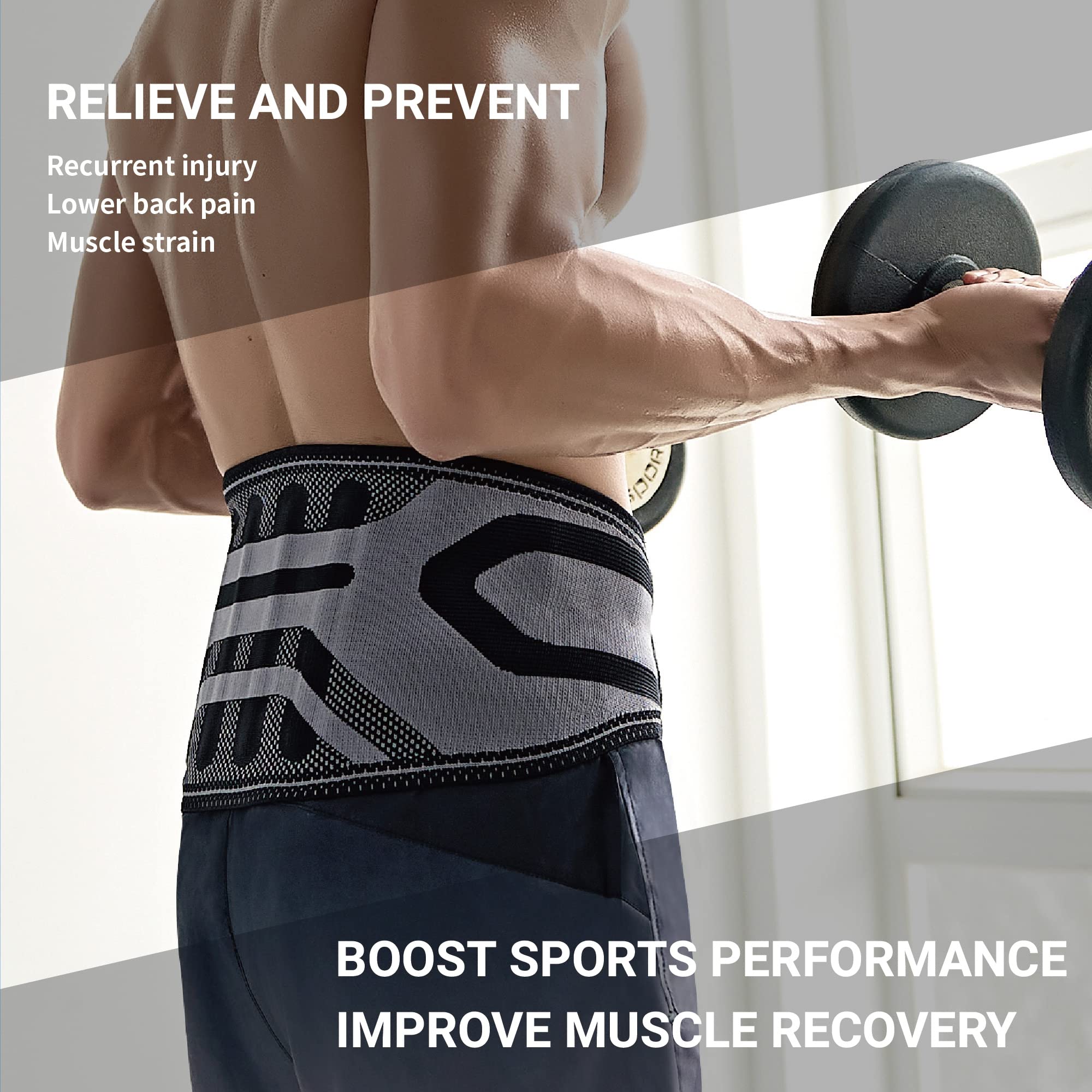 LP SUPPORT Back Brace for Lower Back Pain Relief - 4 Semi-Rigid Stays, Breathable Knit Design - Weightlifting & Heavy Lifting Support - Adjustable for Men & Women (Extra Large) - Perfect for Gym, Construction & Warehouse Work