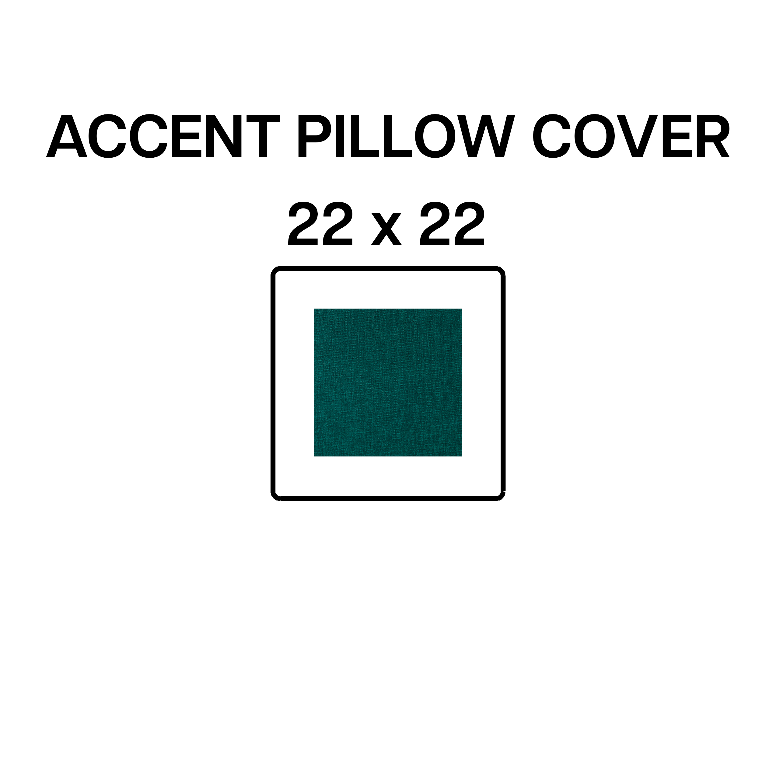 22x22 Inch Marine Teal Accent Pillow Cover - Soft Decorative Throw Pillow Case for Sofa, Bed, Living Room & Home Decor - BP 643 98