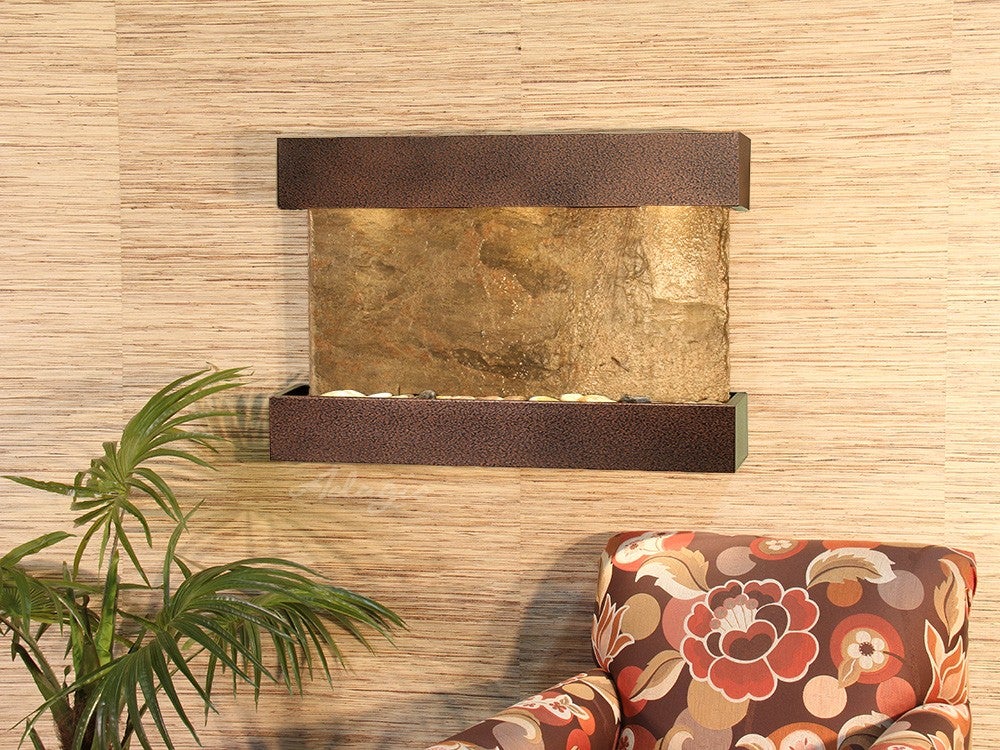 Adagio Reflection Creek Copper Vein Green Natural Slate Tile RCS5002 - Perfect for Kitchen Backsplash, Bathroom Walls & Fireplace Surrounds