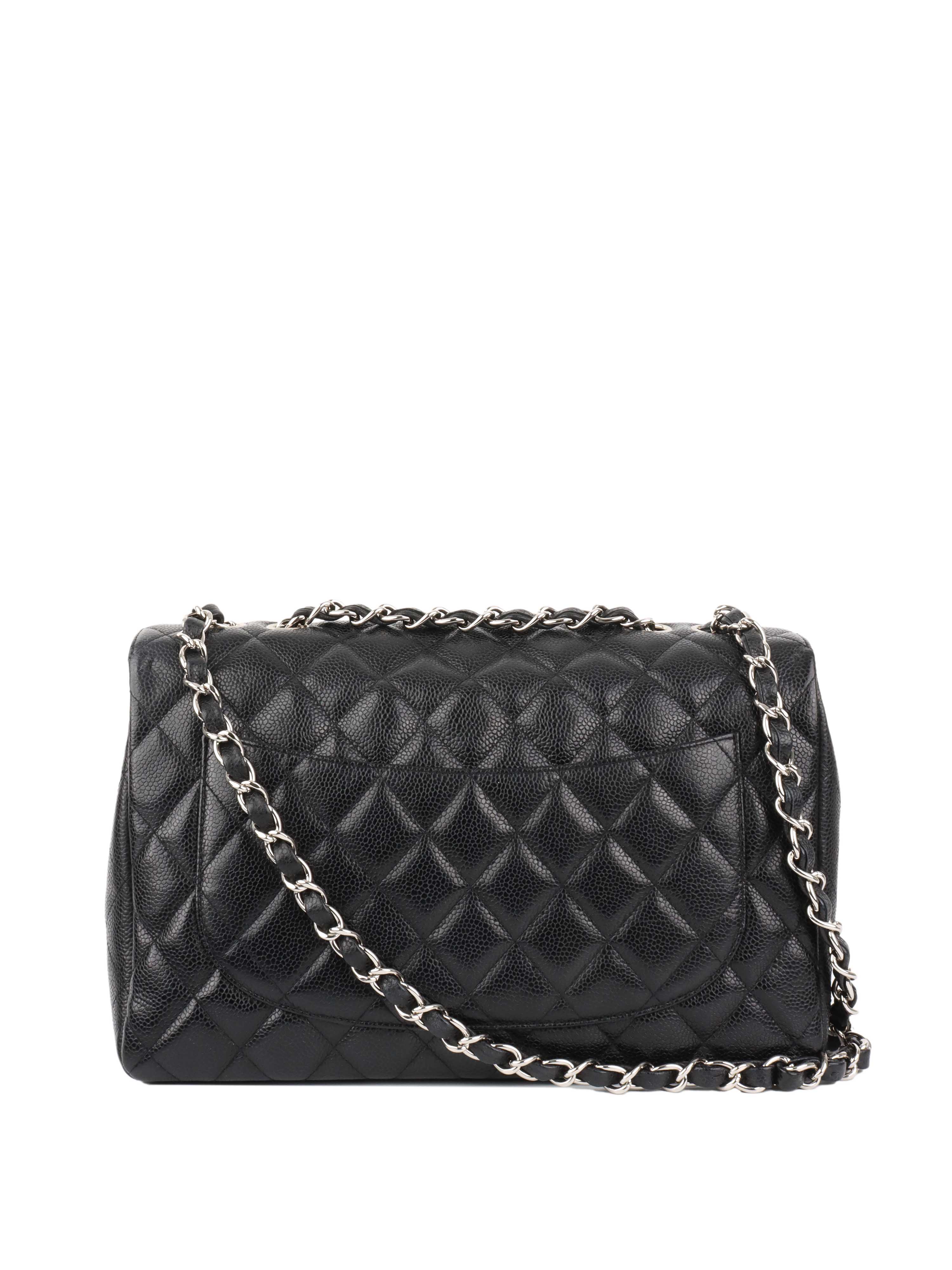 Authentic Chanel Black Jumbo Classic Flap Bag in Caviar Leather - Luxury Designer Handbag for Women, Perfect for Parties, Work & Everyday Use