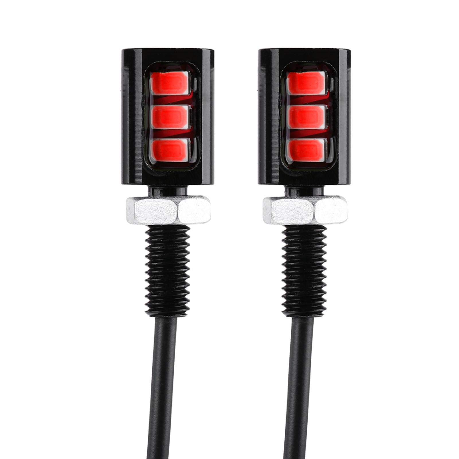 AKOZON 2-Pack 3 LED Universal License Plate Lights - 12V Red Screw Bolt Lamp for Cars & Motorcycles | Durable, Bright, Easy Installation for Nighttime Safety & Style