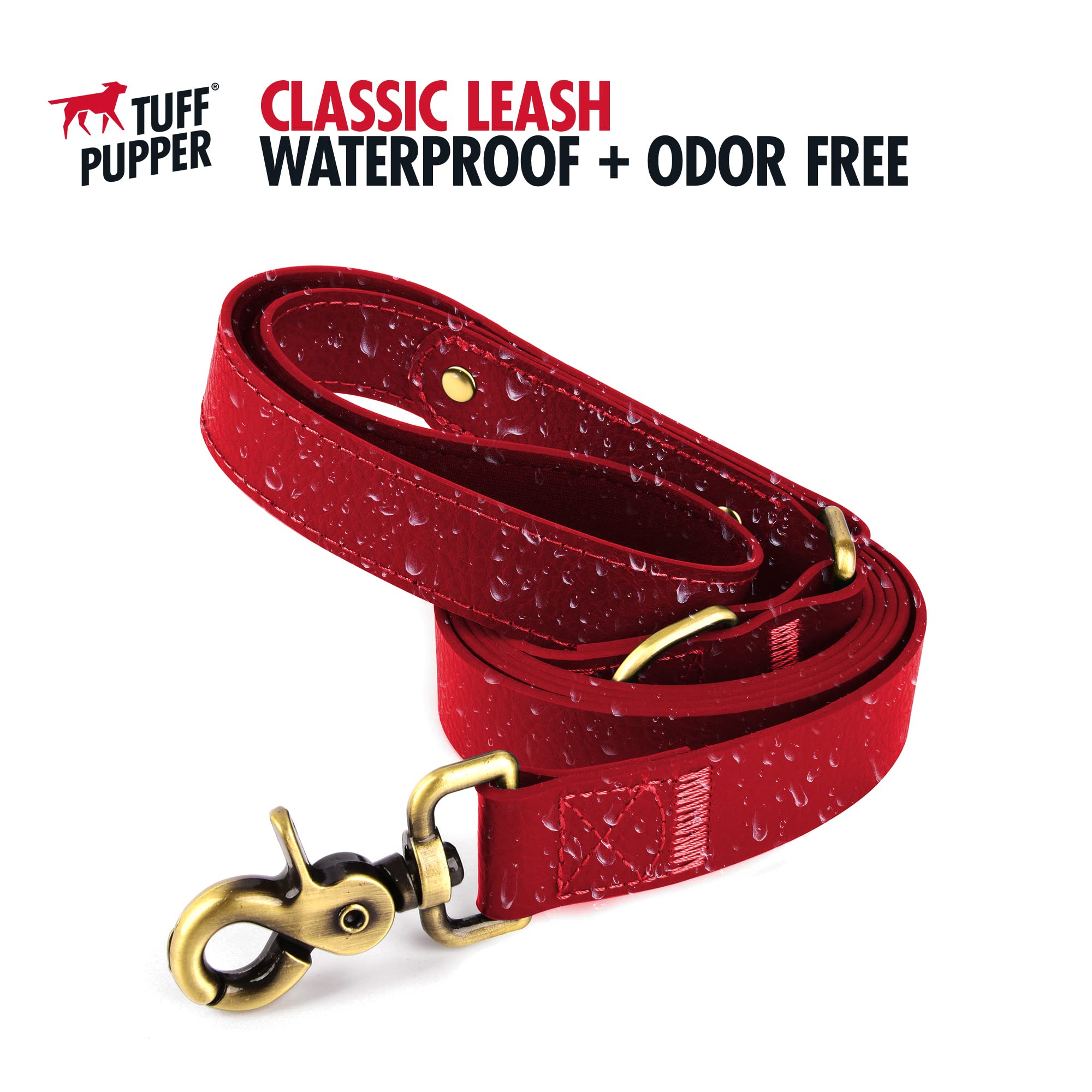Tuff Pupper Classic 6 Foot Heavy Duty Dog Leash - 10x Stronger Than Leather, 100% Waterproof & Odor Proof with Rust-Proof Metal Hardware - Perfect for Large Dogs, Hiking, Training & Outdoor Adventures