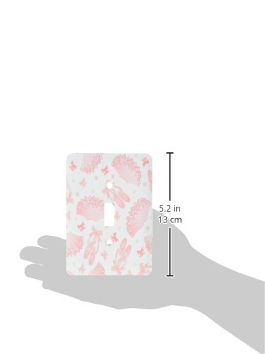 3D Rose Cute Ballet Pattern Pink and White Light Switch Cover - Decorative Wall Plate for Bedroom, Nursery, Kids Room & Home Decor