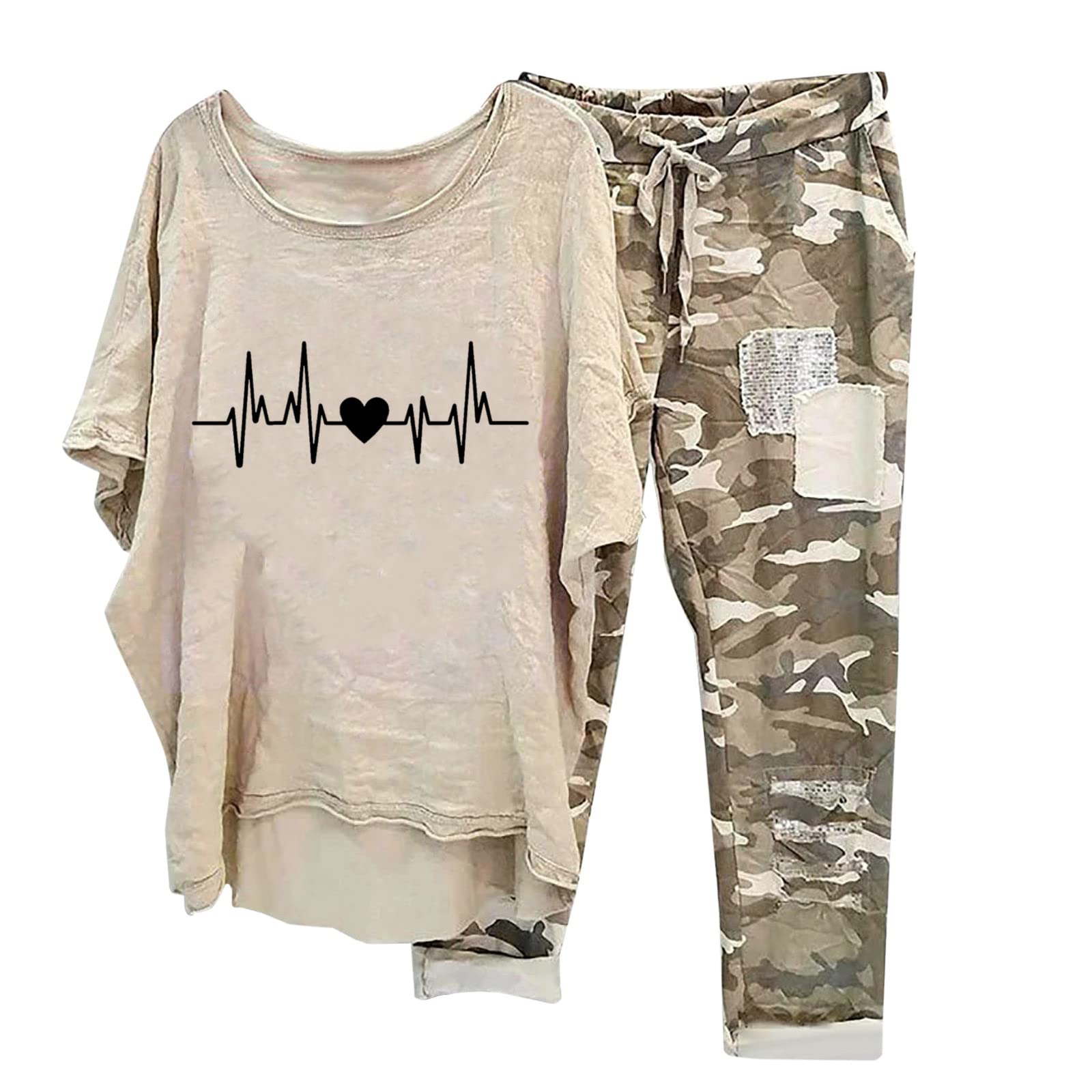 Women's Matching 2-Piece Sweatsuit Set - Comfy Lounge & Vacation Outfits for Women - Plus Size Short Sets & Couple Pajamas - Perfect for Relaxing at Home, Travel & Casual Outings