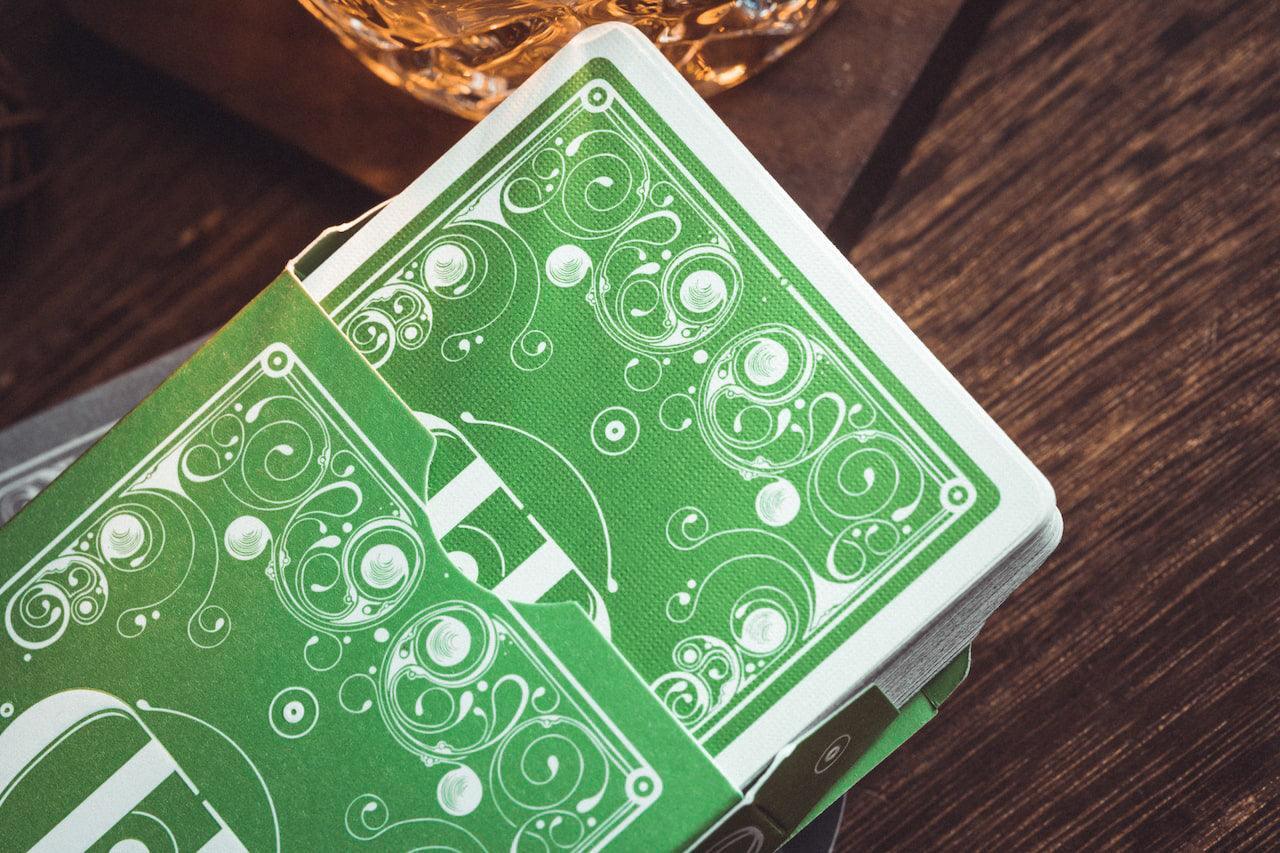 Smoke & Mirrors Playing Cards V8 Green Standard Edition - Premium Deck for Magic Tricks, Cardistry & Collectors - Perfect for Performances, Practice & Gifts