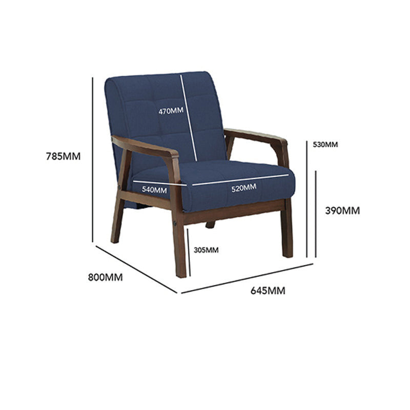 TUCSON Modern Lounge Chair - Walnut Wood Frame & Black PU Leather Upholstery - Comfortable Accent Chair for Living Room, Bedroom, or Office