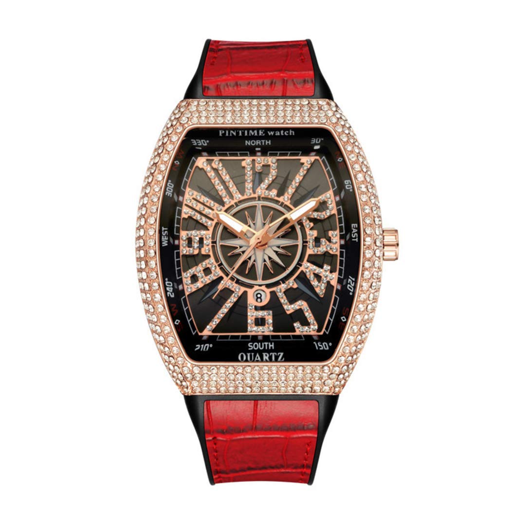 YXBQueen Men's Casual Quartz Watch - Crystal Accented Analog Chronograph Sports Watch with Date Display - Perfect for Business, Daily Wear & Outdoor Activities