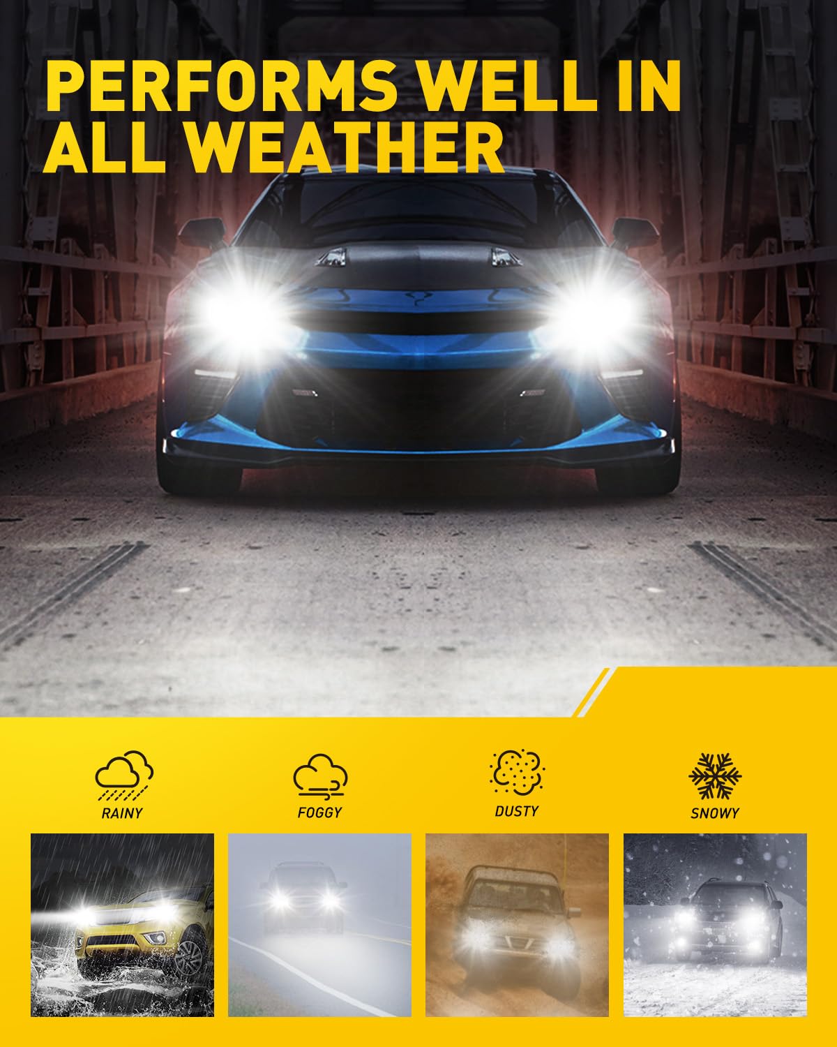 AUXITO 2025 Upgraded H1 LED Bulbs - 30000 Lumens Super Bright, 6500K Cool White with Cooling Fan, H1 CANBUS Ready Fog Light Bulbs, Plug and Play, Pack of 2 - Perfect for Night Driving, Off-Road Adventures & Foggy Conditions