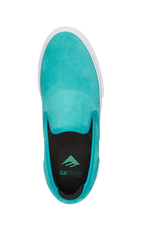 Emerica Wino G6 Men's Slip-On Skate Shoes - Aqua Blue | Comfortable Casual Sneakers for Skating, Walking & Everyday Wear