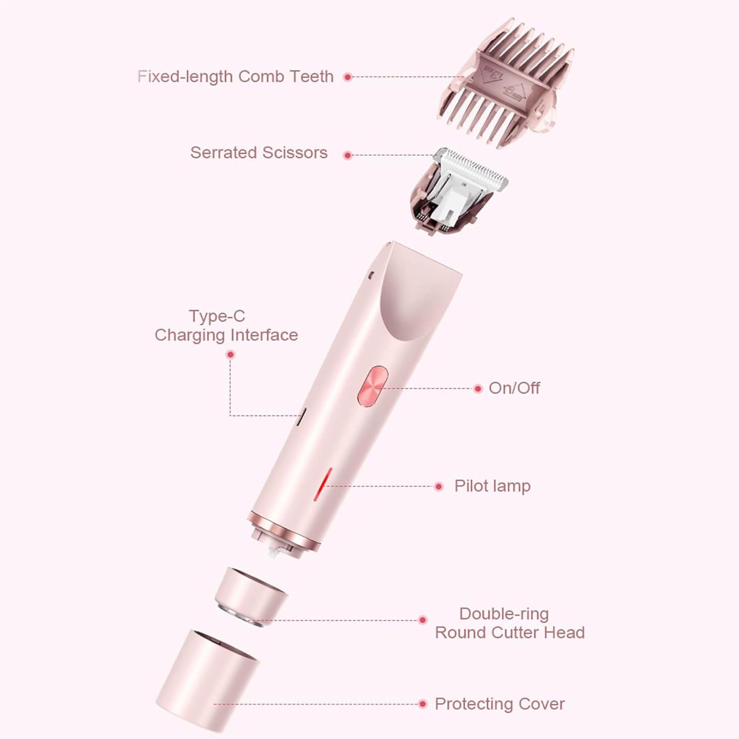 Coefficienta 2-in-1 Electric Razor for Women - 2025 Upgraded Wet & Dry Shaver with Removable Head, IPX7 Waterproof, Portable Mini Design for Legs, Arms & Underarms - Perfect for Travel, Gym & Quick Hair Removal (Purple)