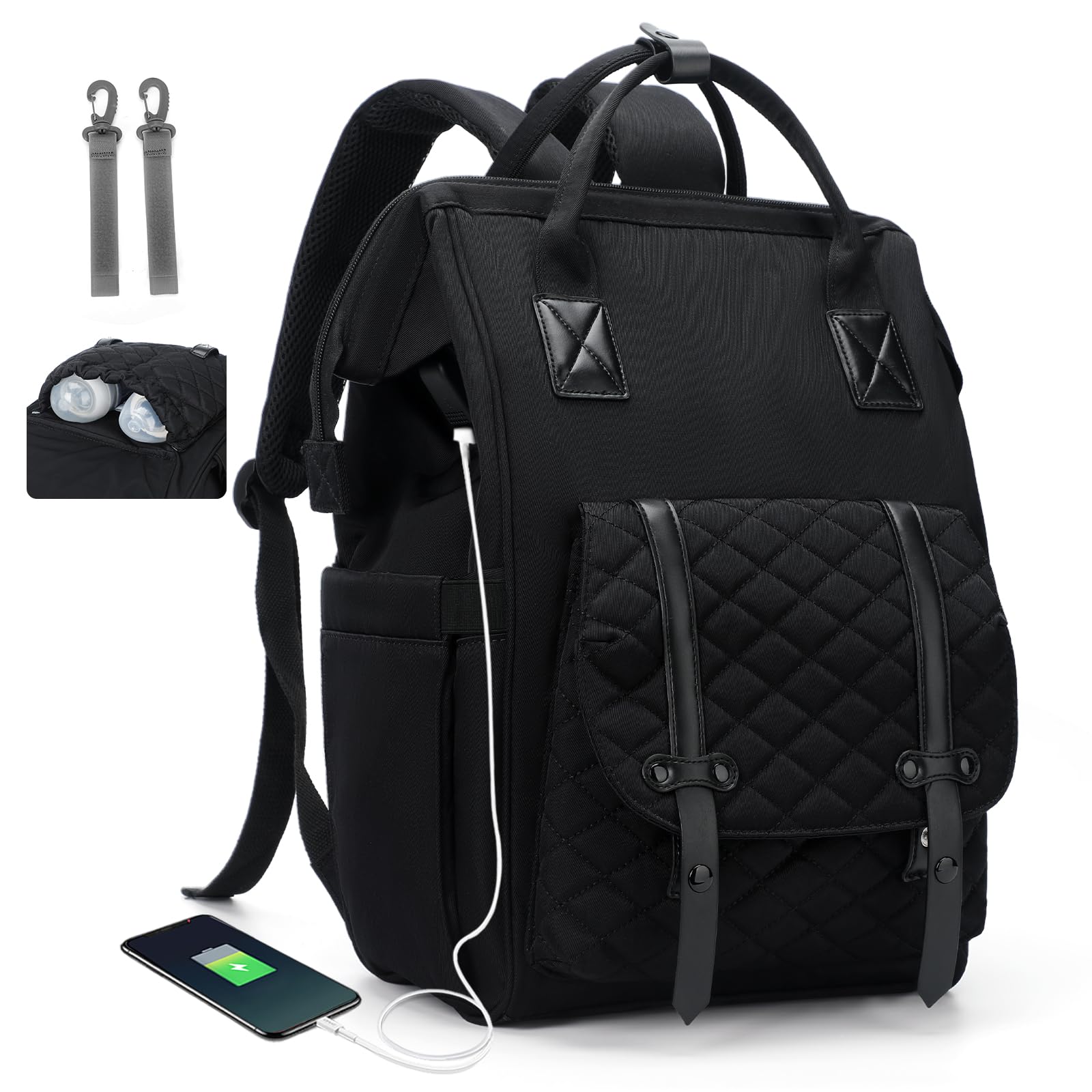 PAUBACK Women's Travel Laptop Backpack with USB Charging Port - Waterproof Multifunctional Carry On Backpack for Nursing, Work, School & Daily Use - Perfect as a Backpack Purse or Casual Daypack for Commuting, Business Trips & College