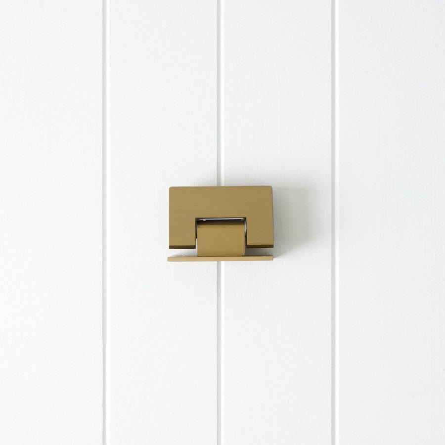 Brushed Brass Shower Hinge for Glass to Wall Installation - Perfect for Bathroom Glass Door & Shower Enclosure Hardware